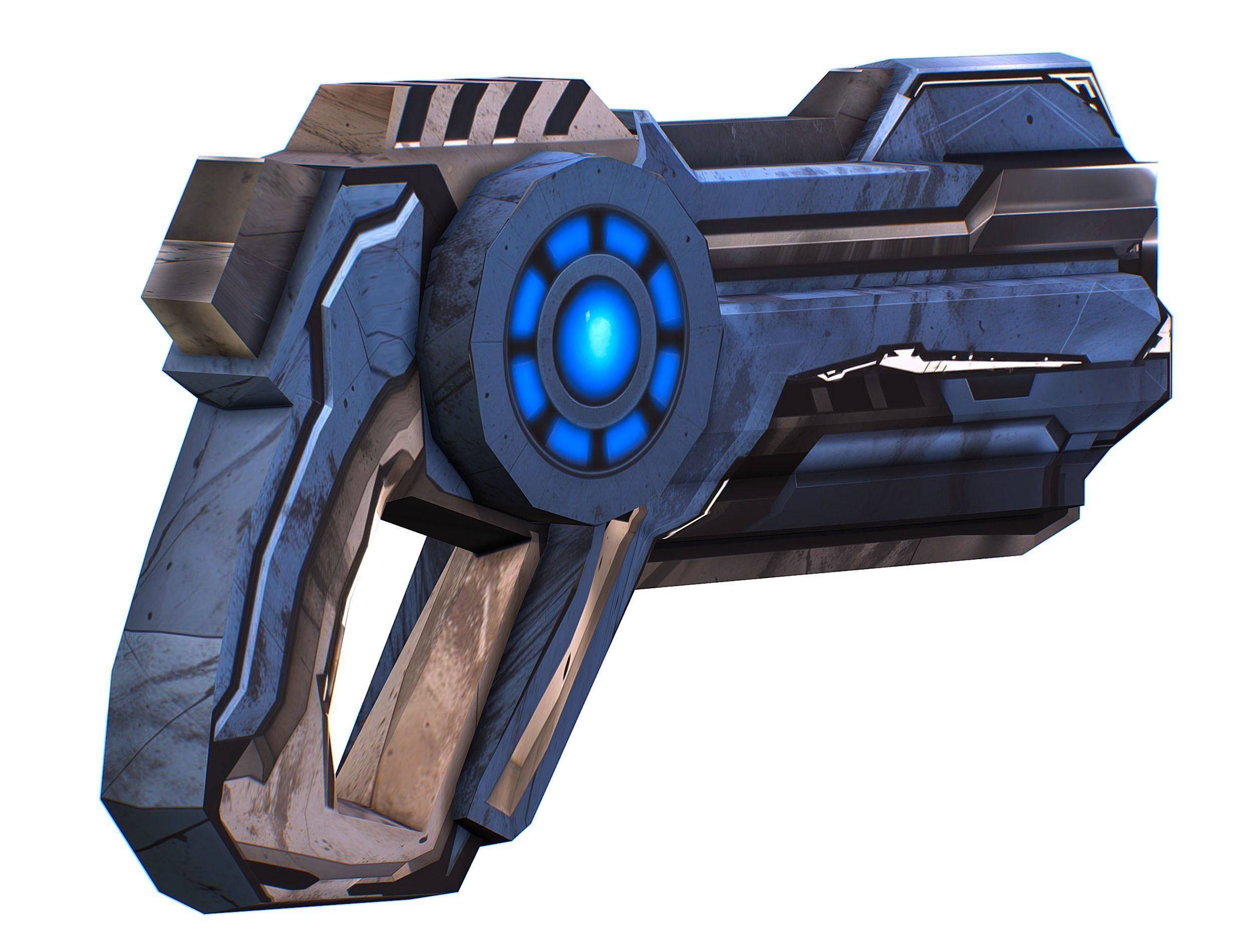 Cartoon Sci-Fi Cyborg Drone Heavy Sniper Soldier Low-poly 3D model_51