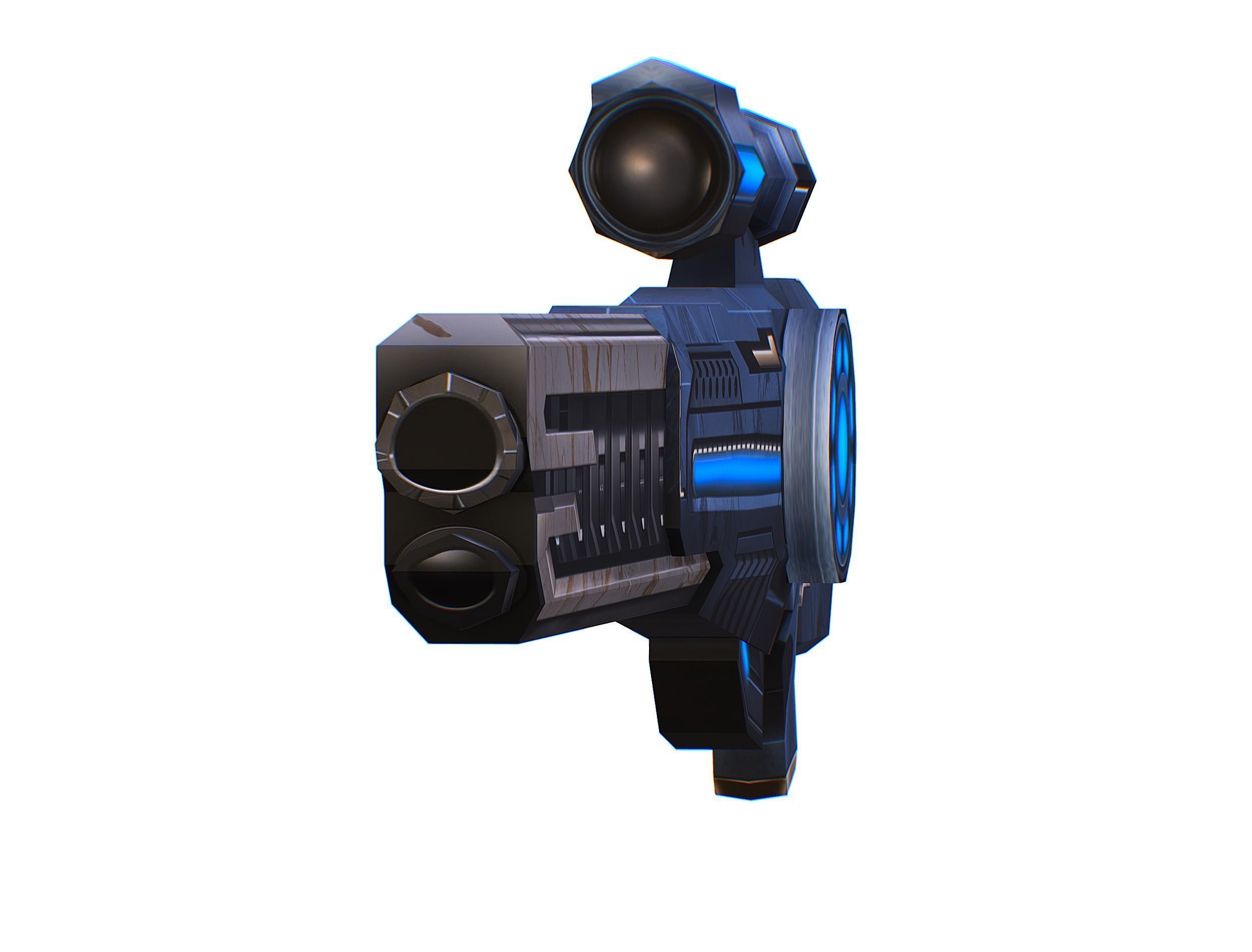 Cartoon Sci-Fi Cyborg Drone Heavy Sniper Soldier Low-poly 3D model_62