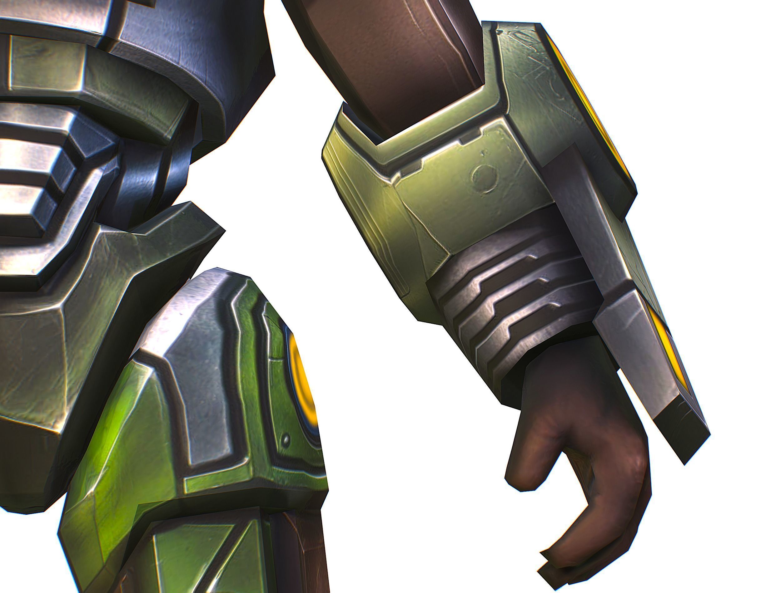 Cartoon Sci-Fi Cyborg Drone Heavy Sniper Soldier Low-poly 3D model_21