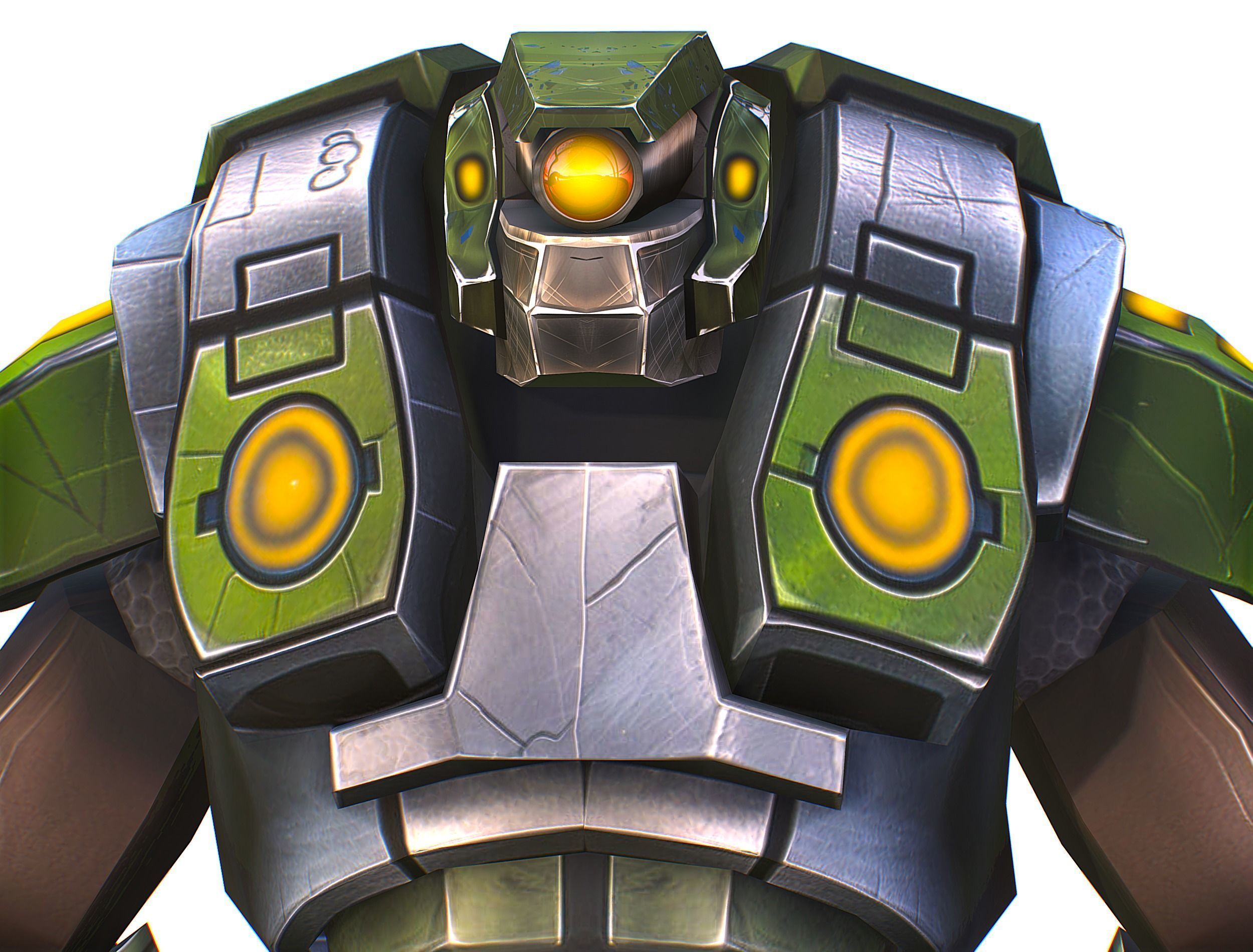 Cartoon Sci-Fi Cyborg Drone Heavy Sniper Soldier Low-poly 3D model_18