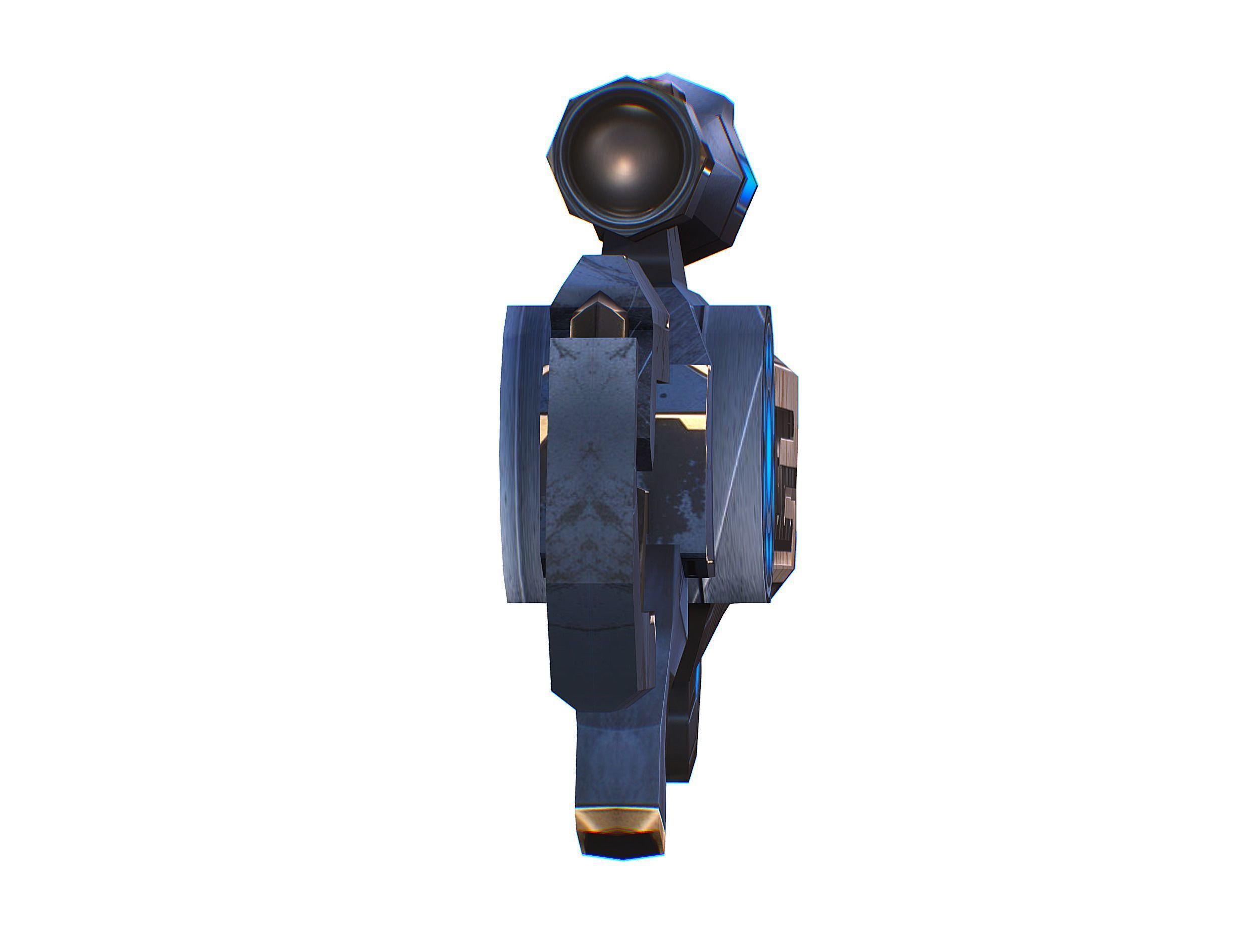 Cartoon Sci-Fi Cyborg Drone Heavy Sniper Soldier Low-poly 3D model_72