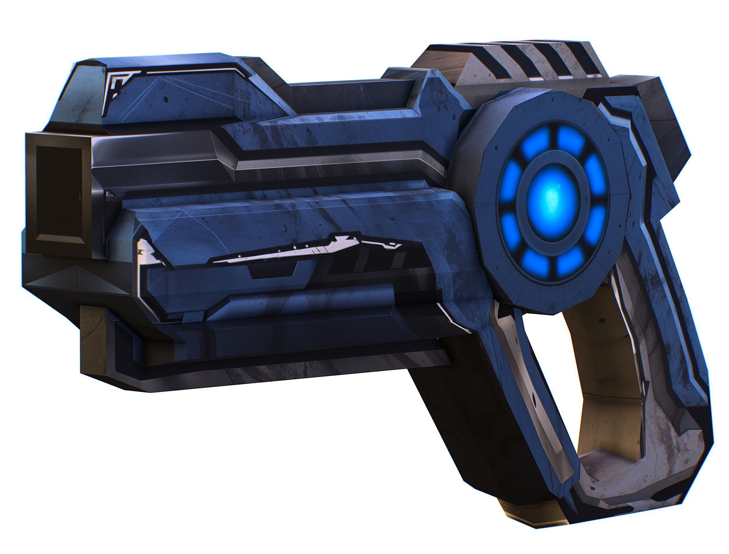 Cartoon Sci-Fi Cyborg Drone Heavy Sniper Soldier Low-poly 3D model_43