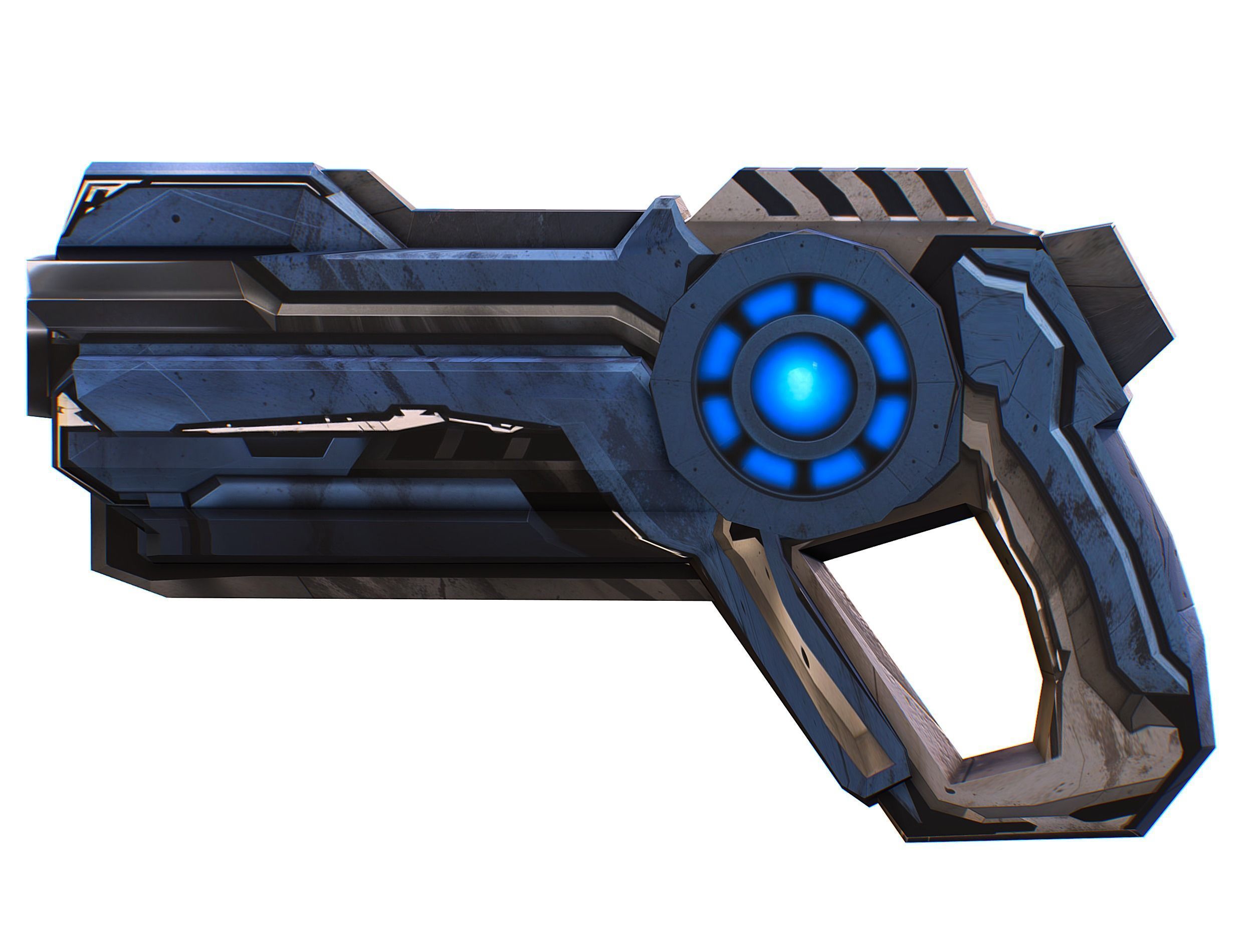 Cartoon Sci-Fi Cyborg Drone Heavy Sniper Soldier Low-poly 3D model_45