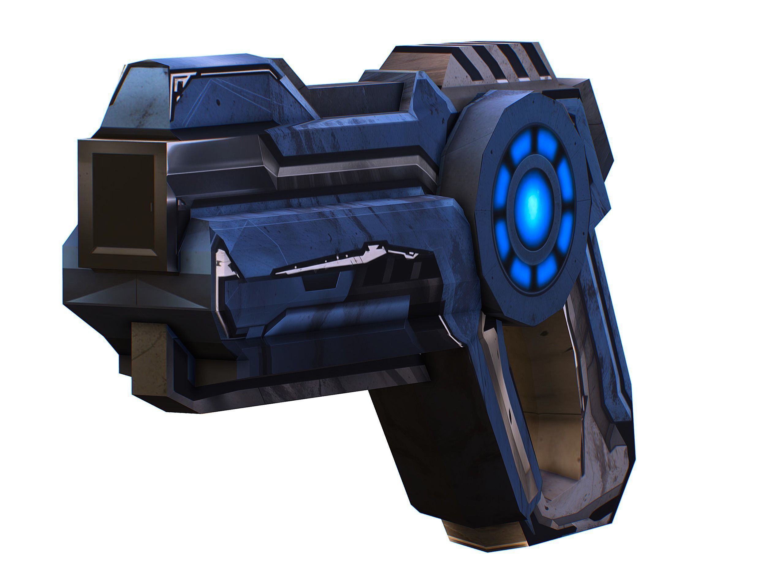 Cartoon Sci-Fi Cyborg Drone Heavy Sniper Soldier Low-poly 3D model_42