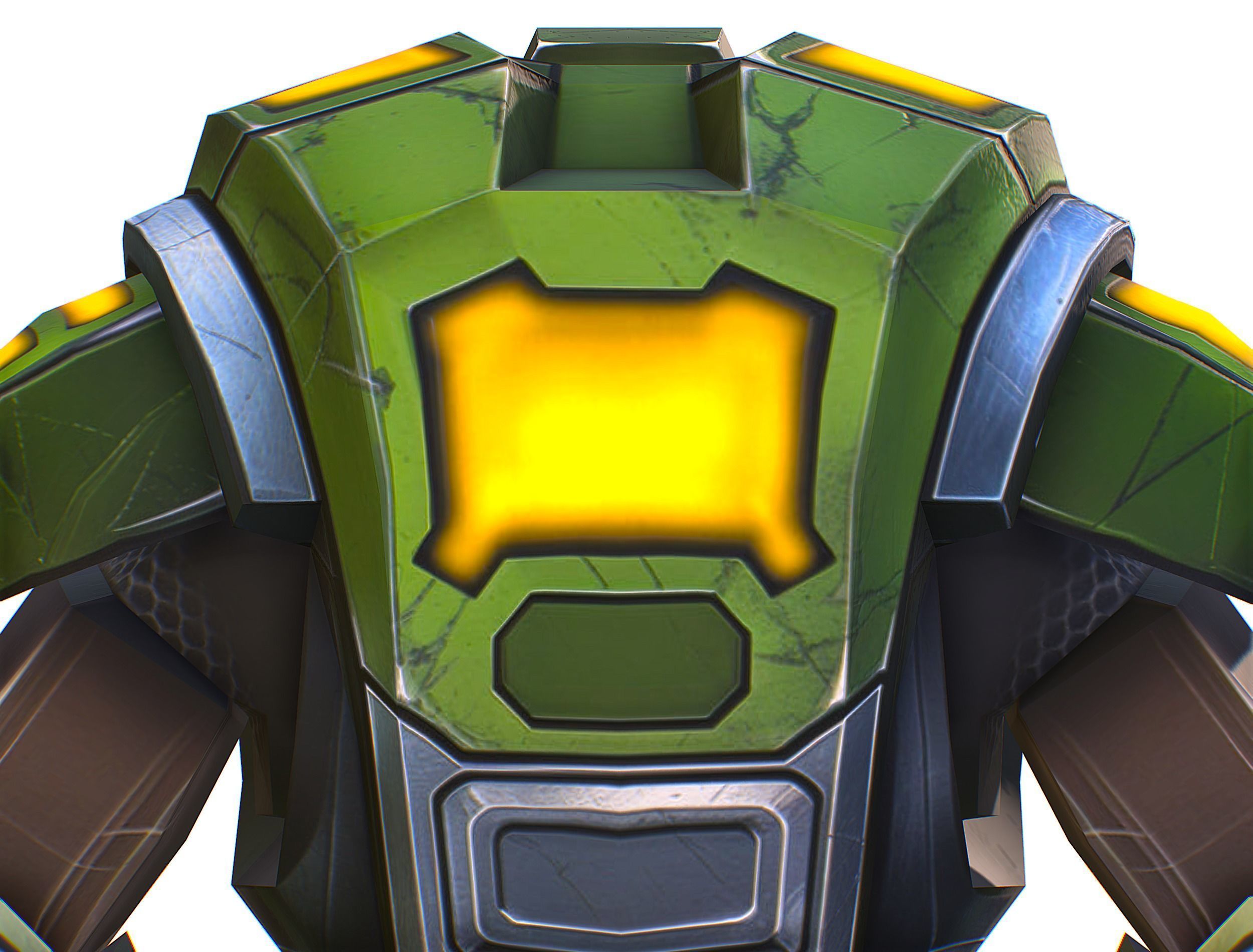 Cartoon Sci-Fi Cyborg Drone Heavy Sniper Soldier Low-poly 3D model_25