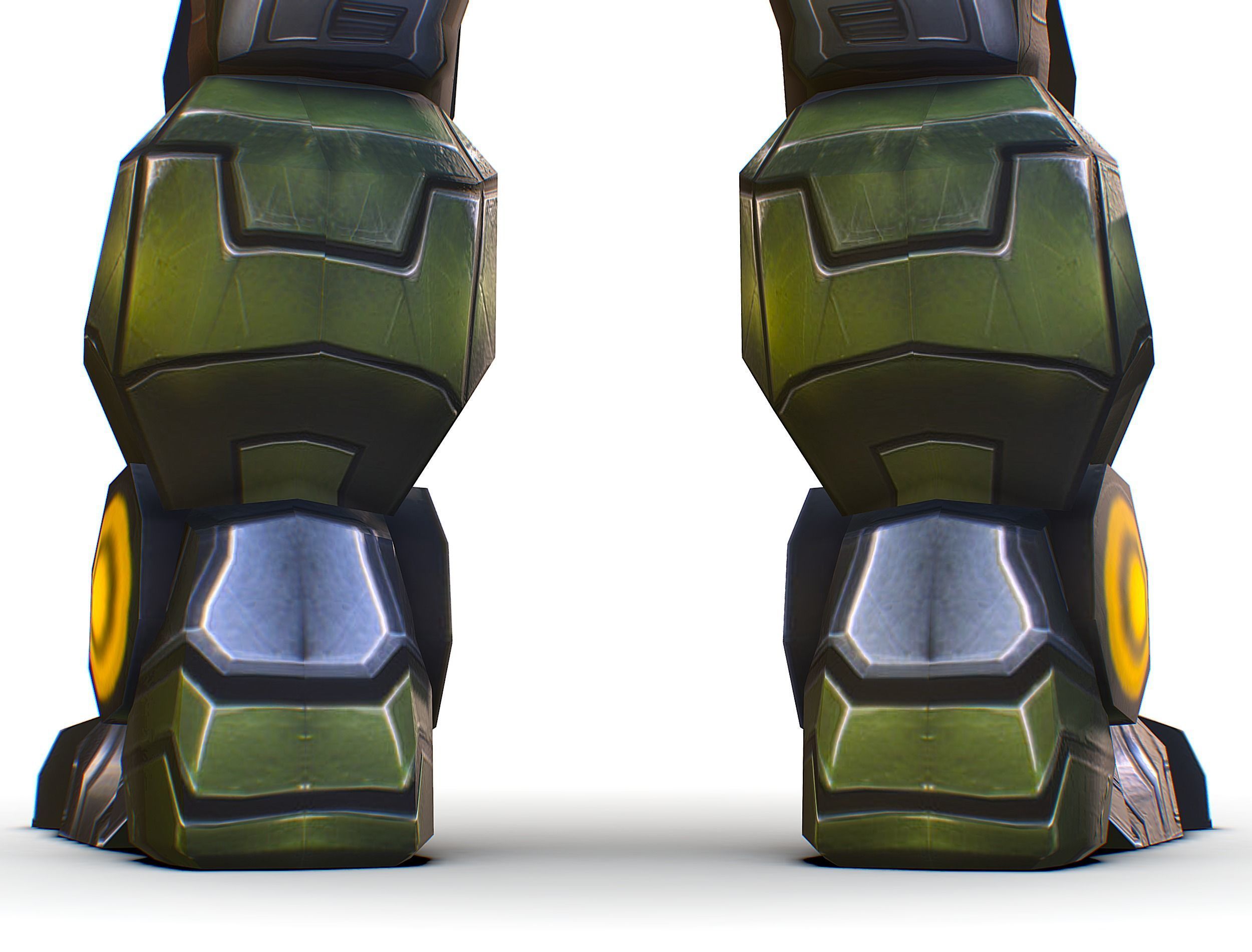 Cartoon Sci-Fi Cyborg Drone Heavy Sniper Soldier Low-poly 3D model_31