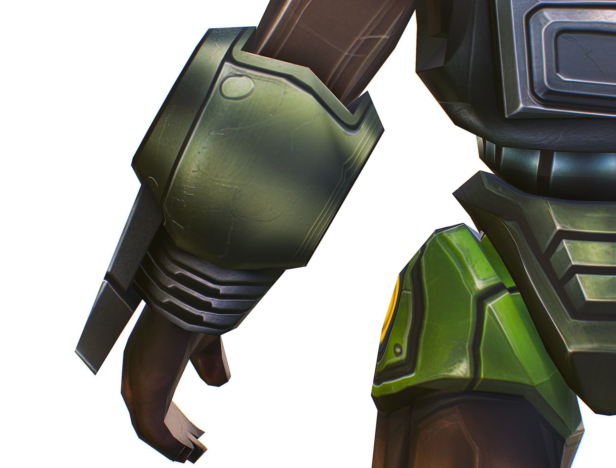 Cartoon Sci-Fi Cyborg Drone Heavy Sniper Soldier Low-poly 3D model_27