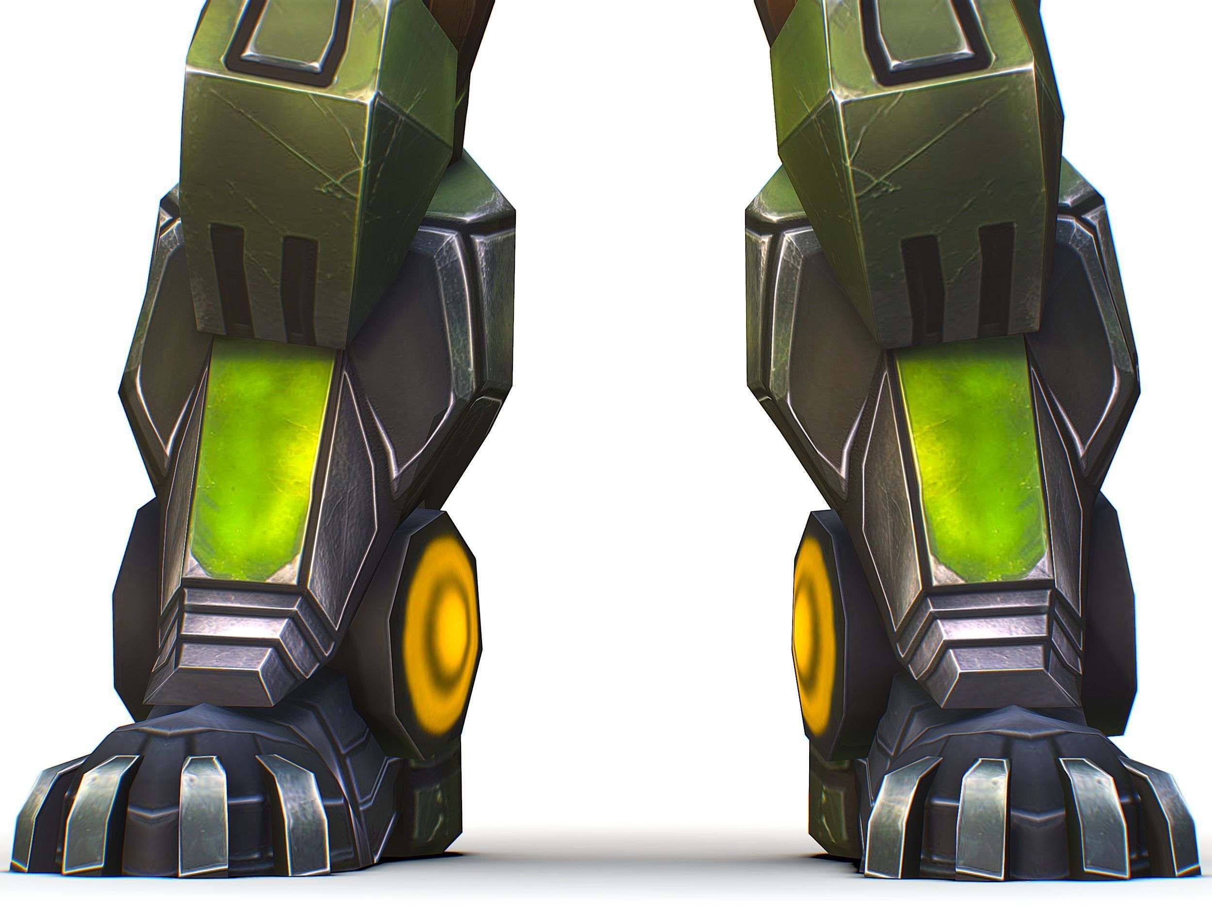 Cartoon Sci-Fi Cyborg Drone Heavy Sniper Soldier Low-poly 3D model_24