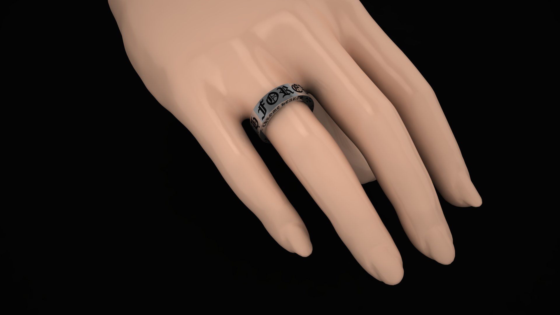 Chrome Hearts FoRever RING with the stones 3D print model 3D model 