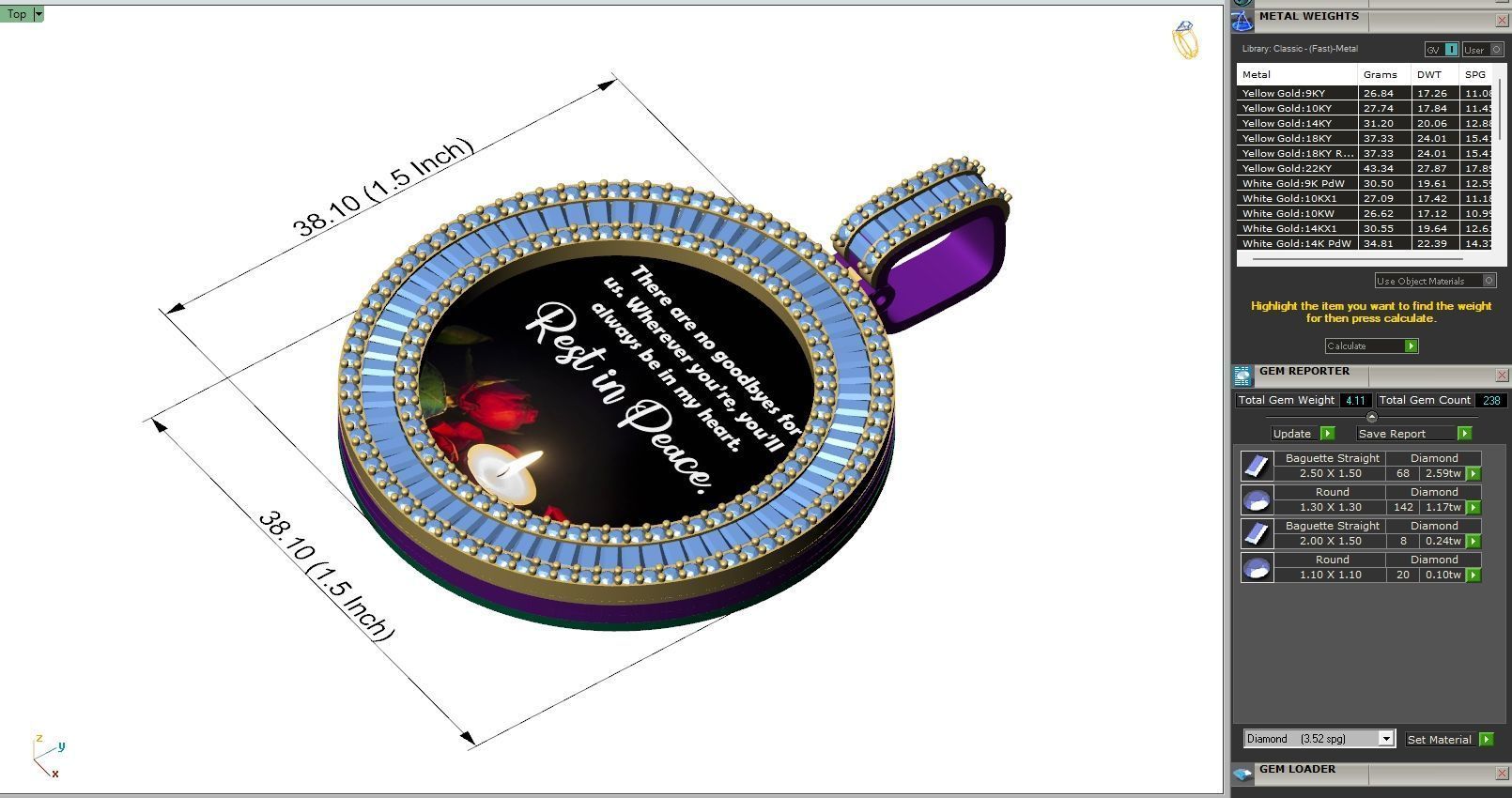 Custom  Picture Pendant  - Memory Picture diamond Necklace   3D print model_6