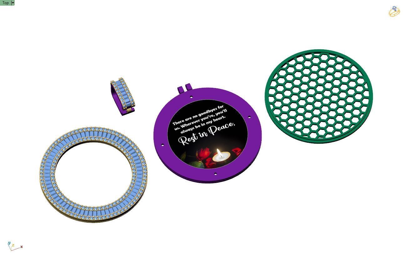 Custom  Picture Pendant  - Memory Picture diamond Necklace   3D print model_13