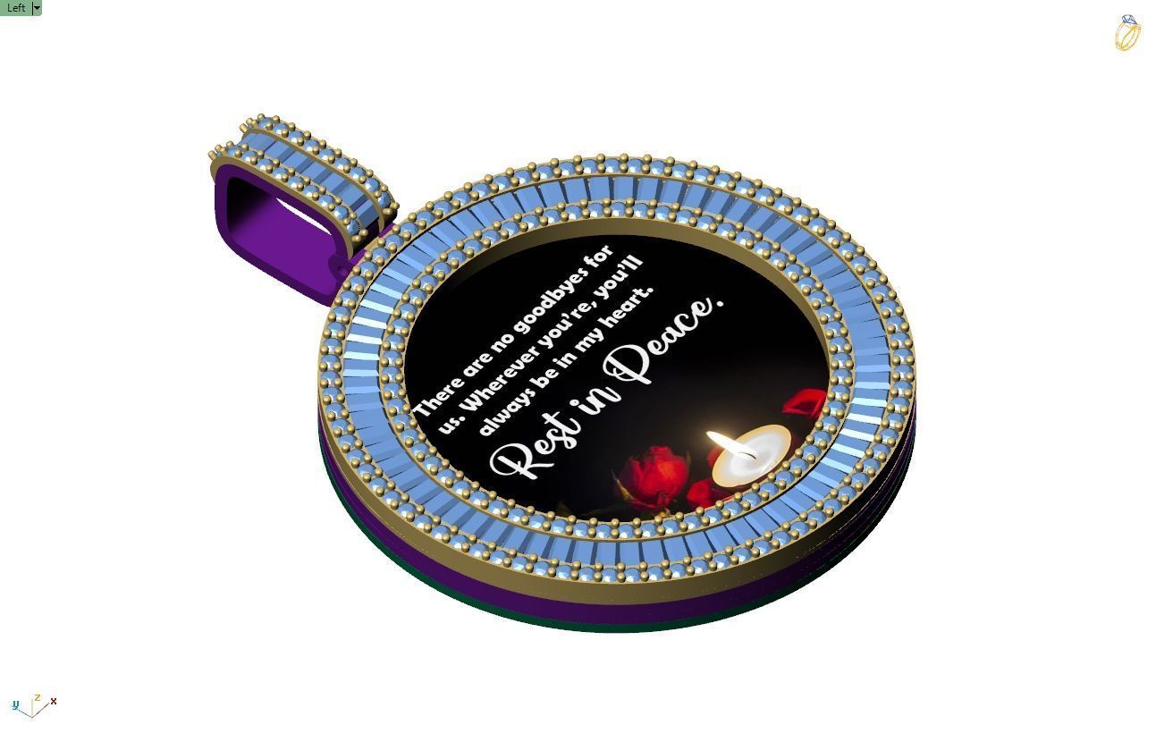 Custom  Picture Pendant  - Memory Picture diamond Necklace   3D print model_8