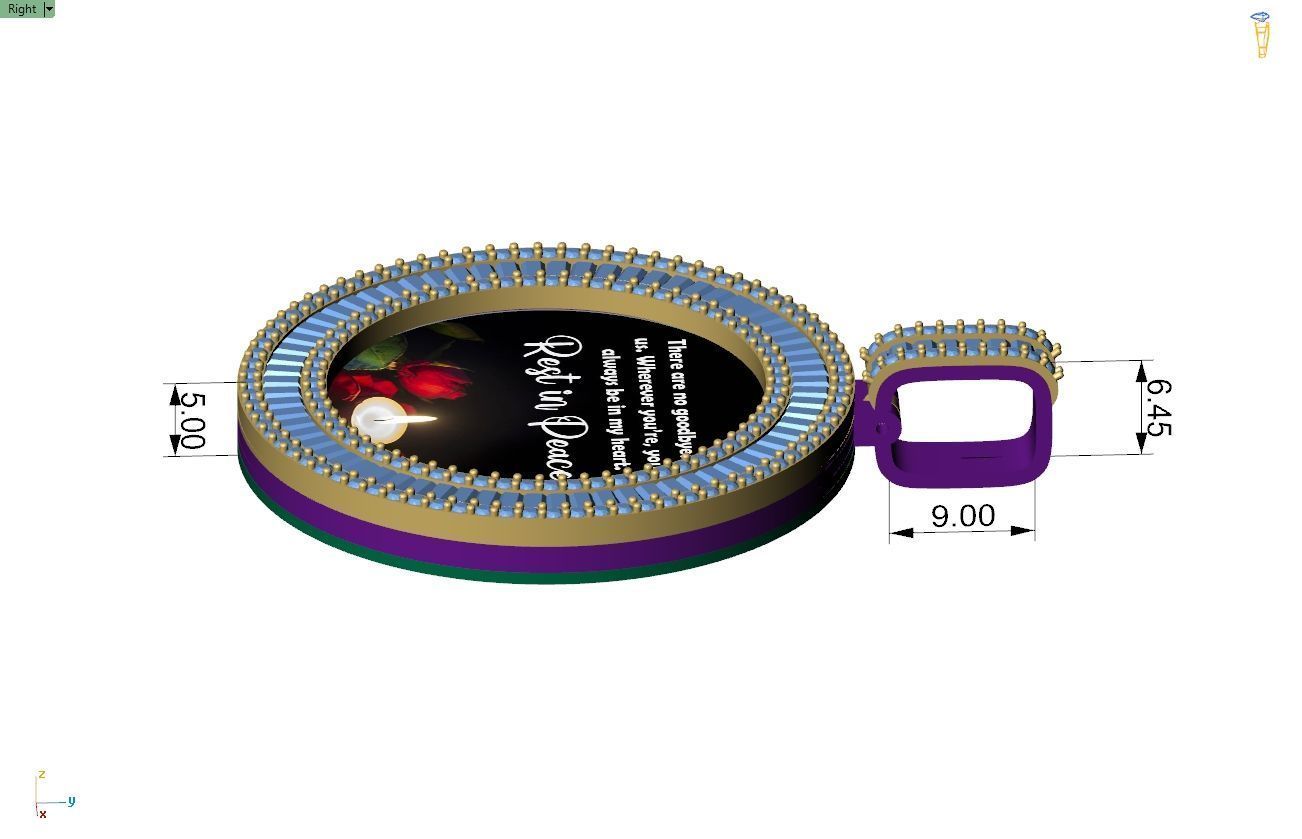 Custom  Picture Pendant  - Memory Picture diamond Necklace   3D print model_7