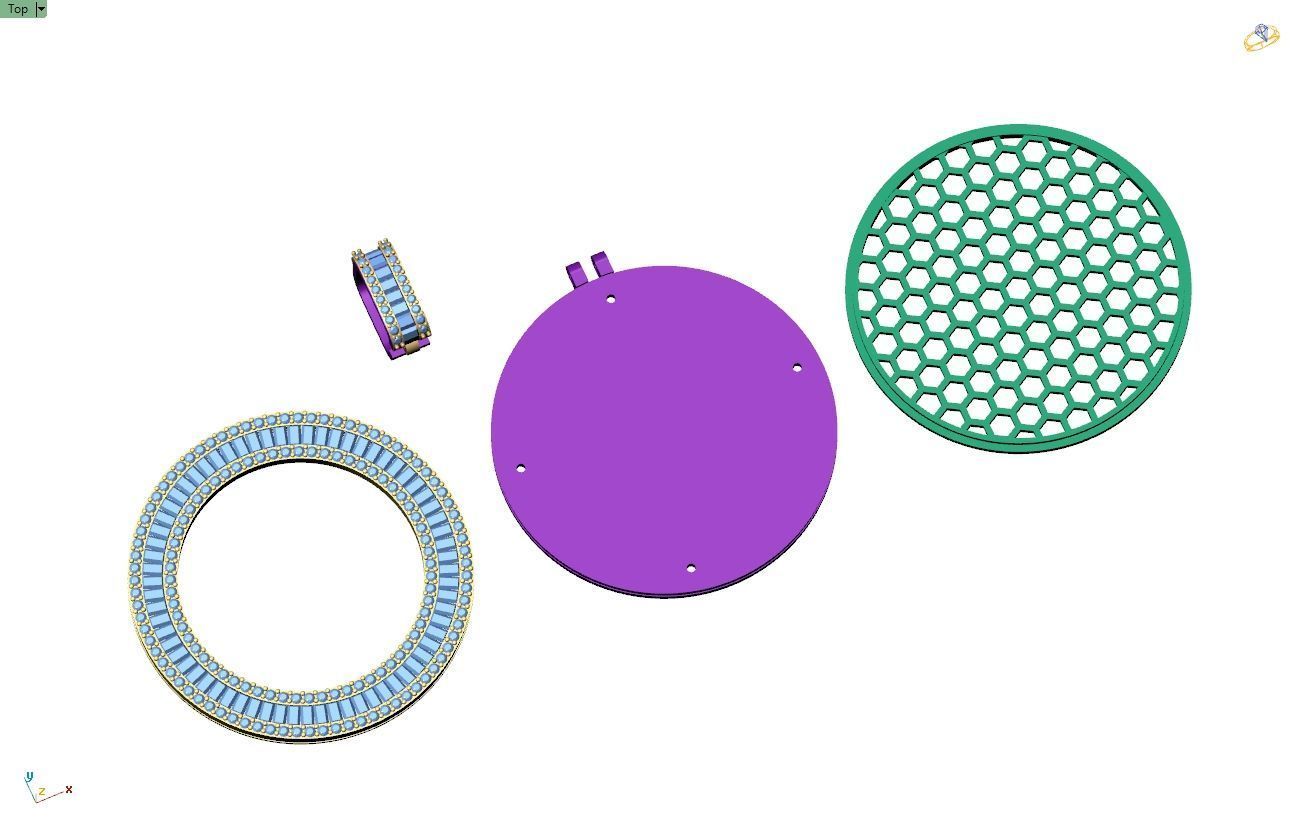 Custom  Picture Pendant  - Memory Picture diamond Necklace   3D print model_15