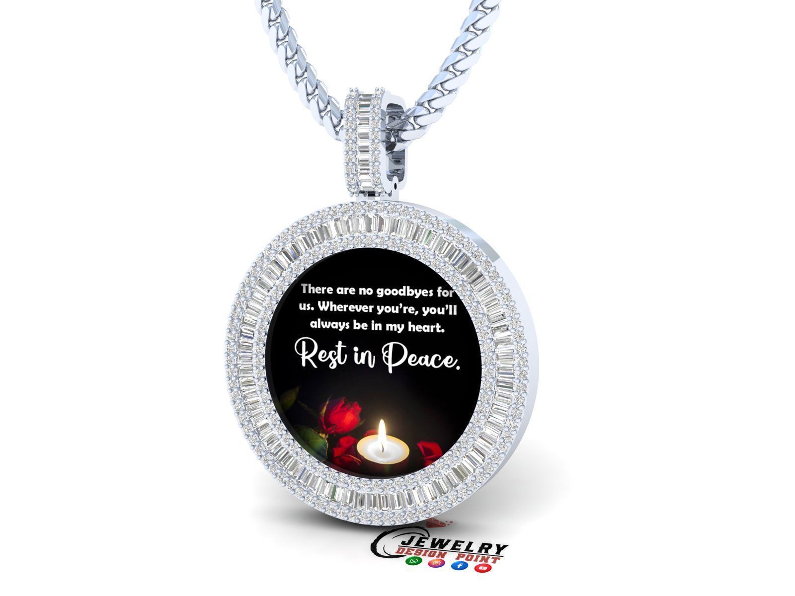 Custom  Picture Pendant  - Memory Picture diamond Necklace   3D print model_2