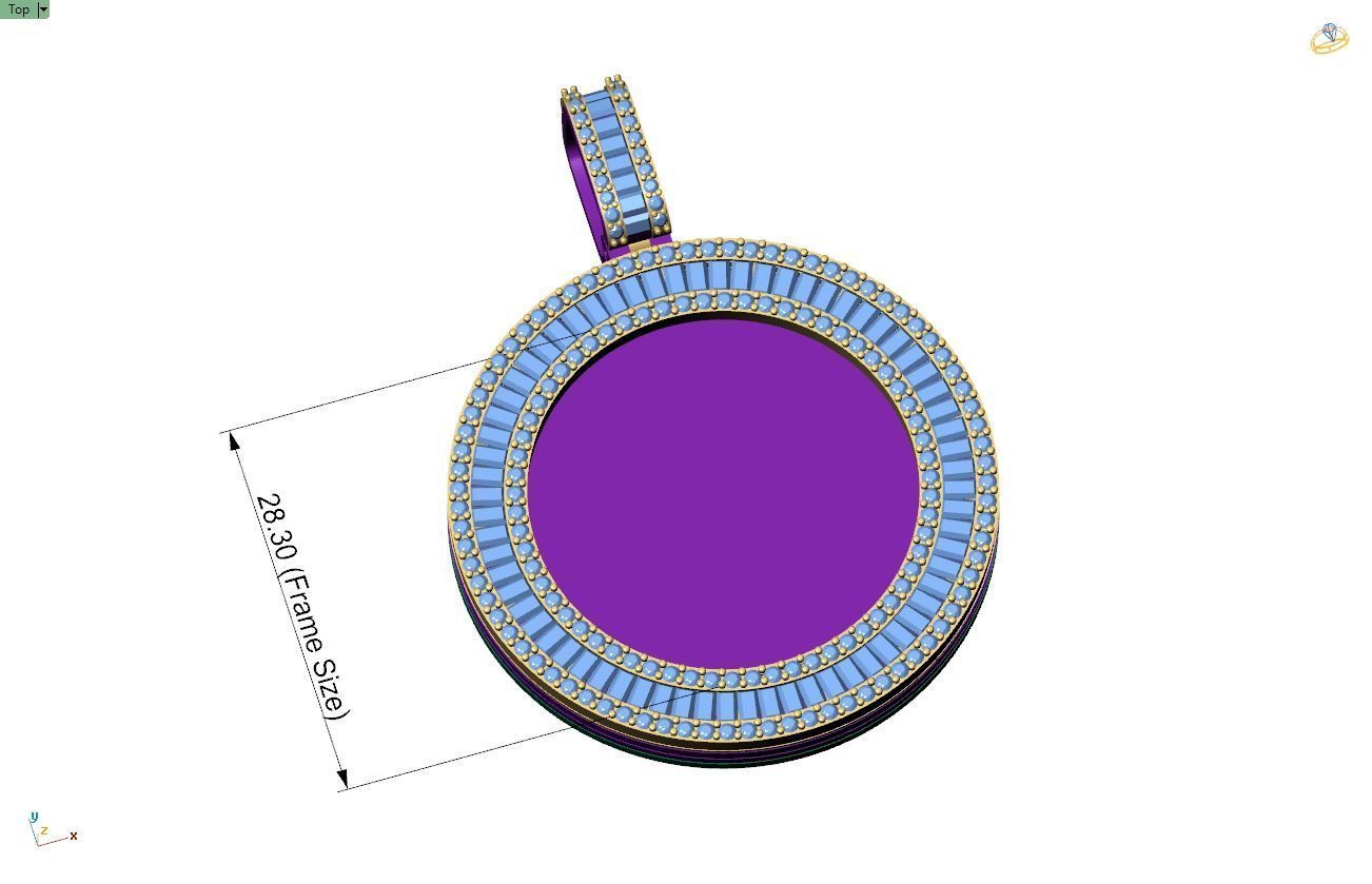 Custom  Picture Pendant  - Memory Picture diamond Necklace   3D print model_10