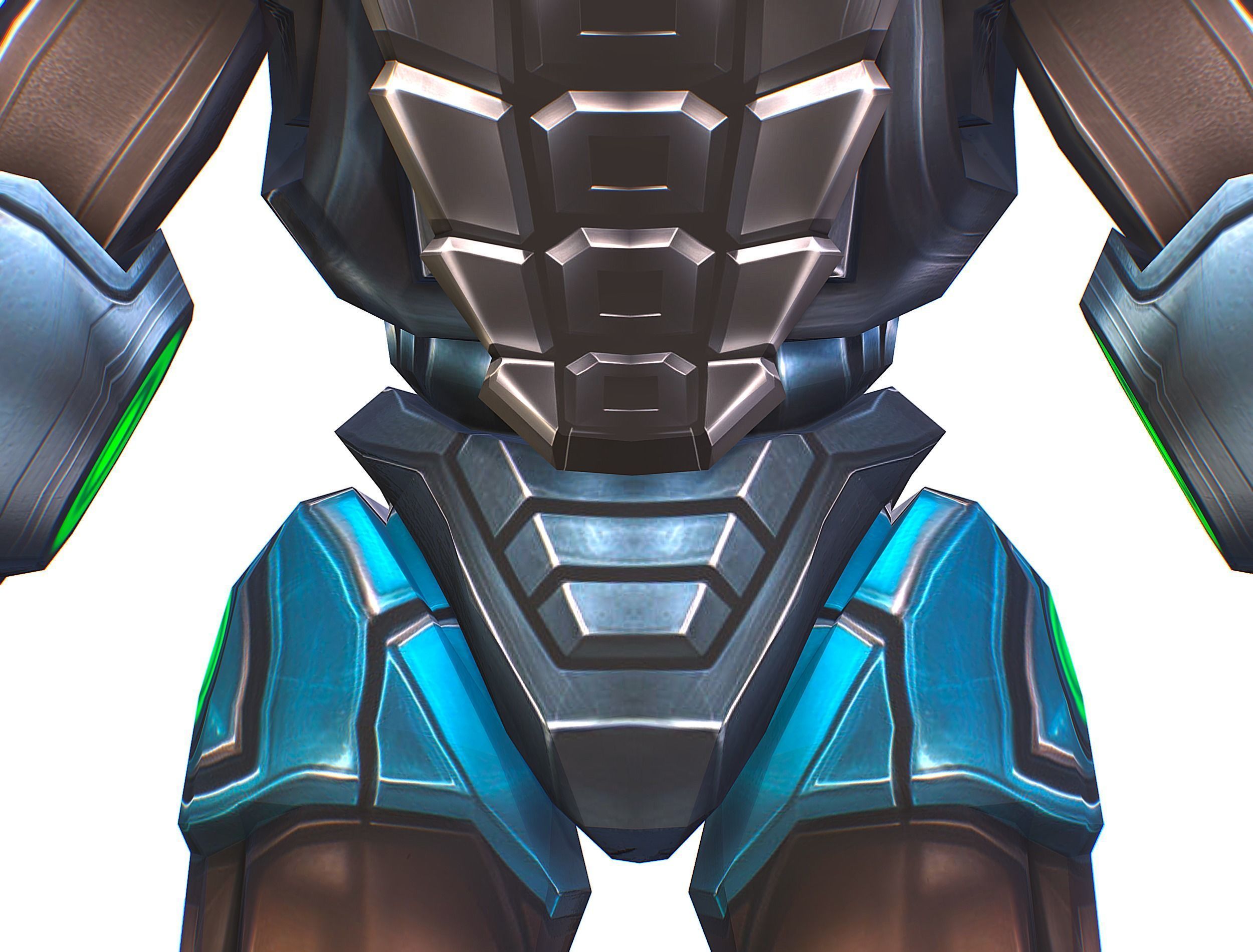 Cartoon Sci-Fi Cyborg Drone Trooper Soldier Low-poly 3D model_25