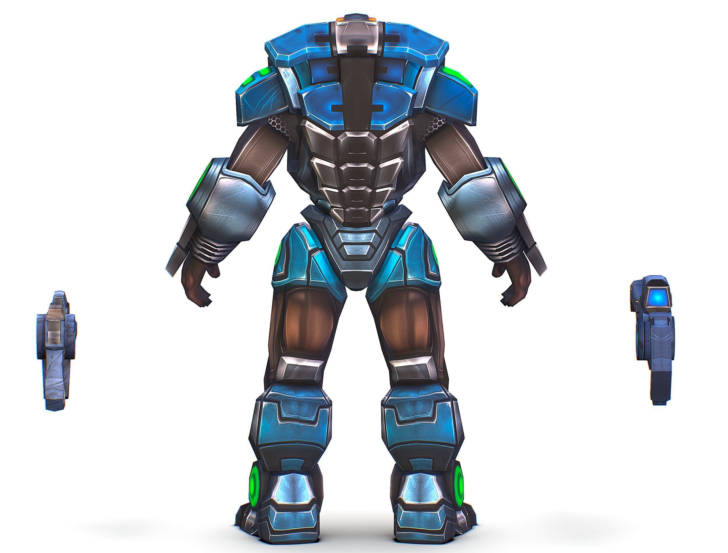 Cartoon Sci-Fi Cyborg Drone Trooper Soldier Low-poly 3D model_10