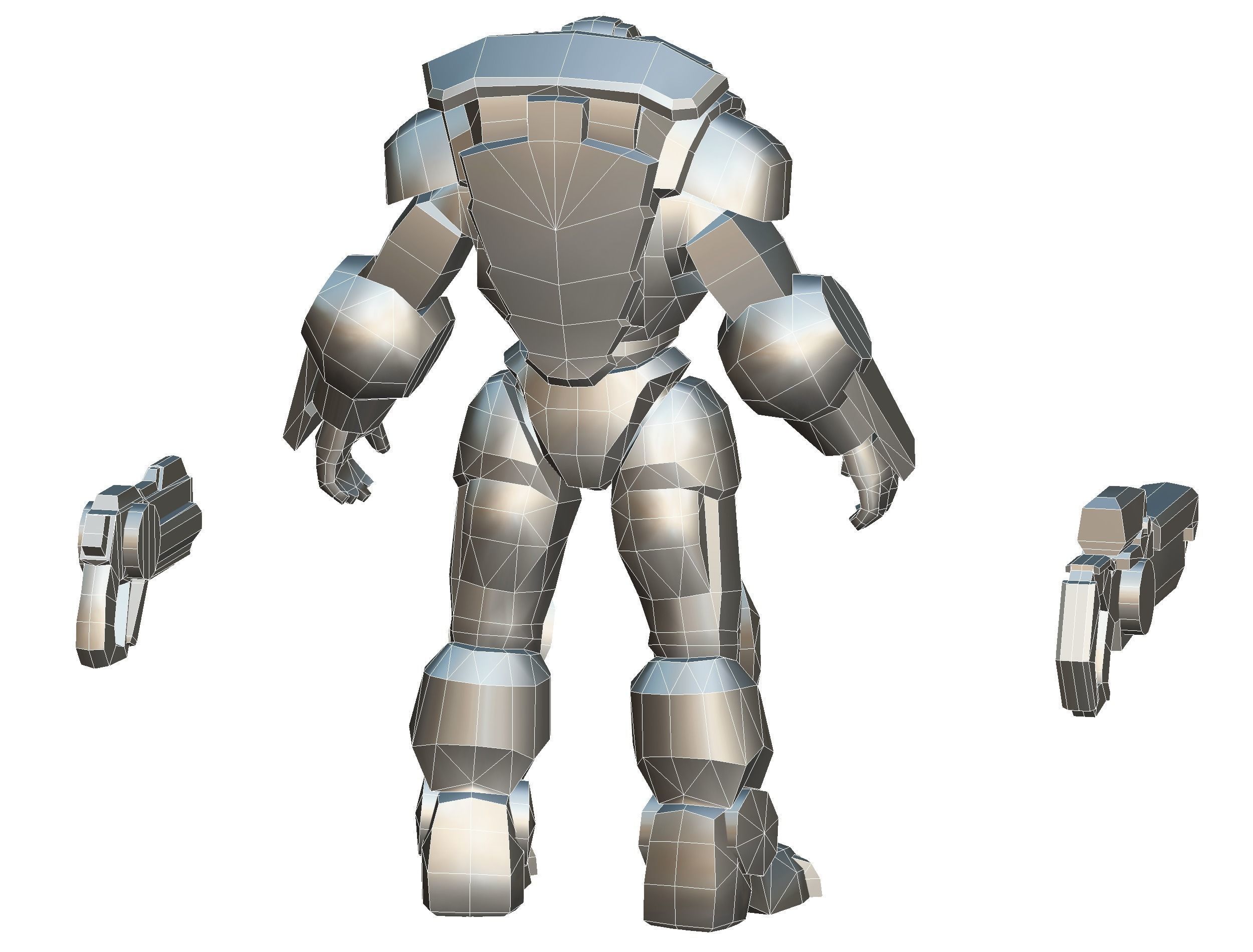 Cartoon Sci-Fi Cyborg Drone Trooper Soldier Low-poly 3D model_82