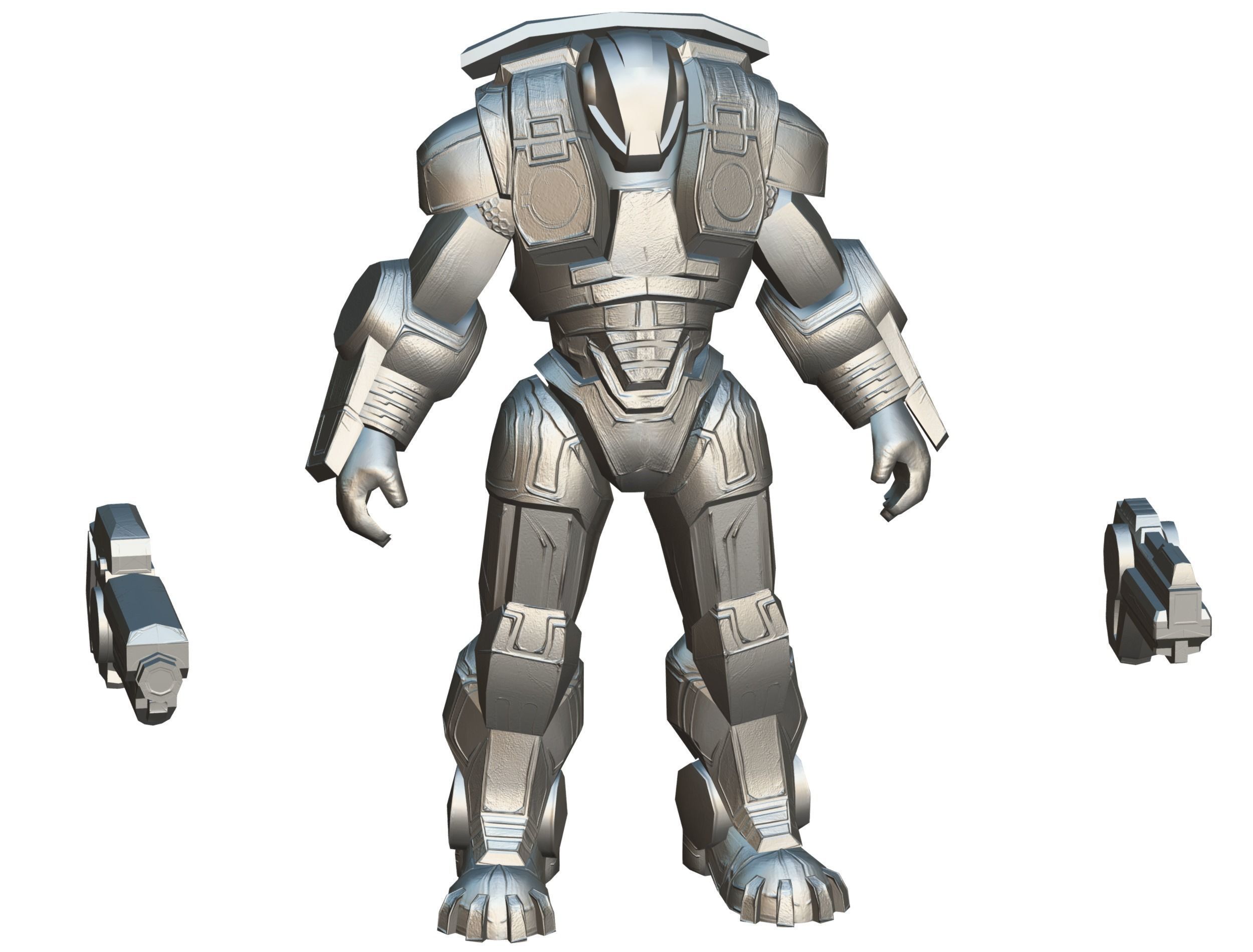 Cartoon Sci-Fi Cyborg Drone Trooper Soldier Low-poly 3D model_79