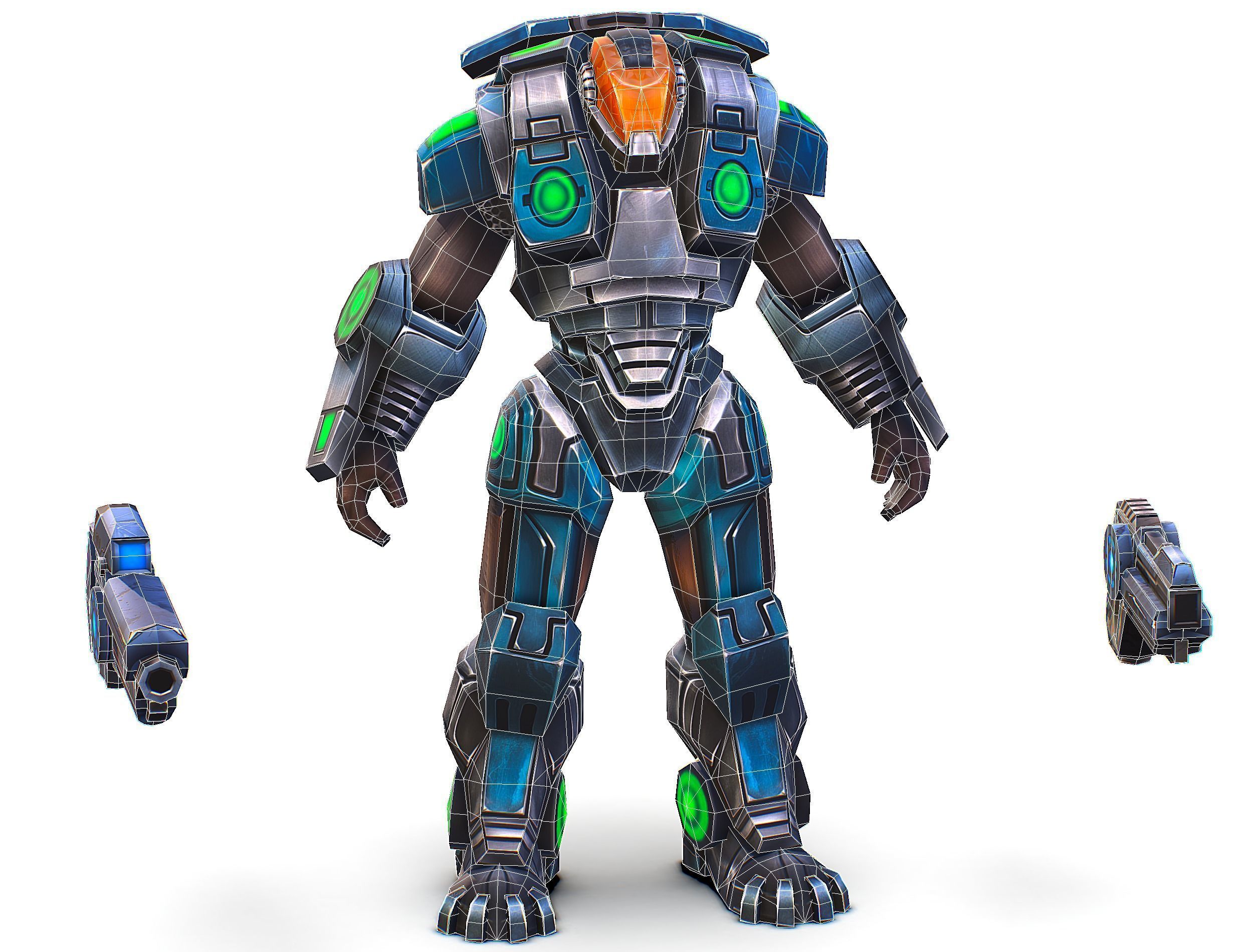 Cartoon Sci-Fi Cyborg Drone Trooper Soldier Low-poly 3D model_77