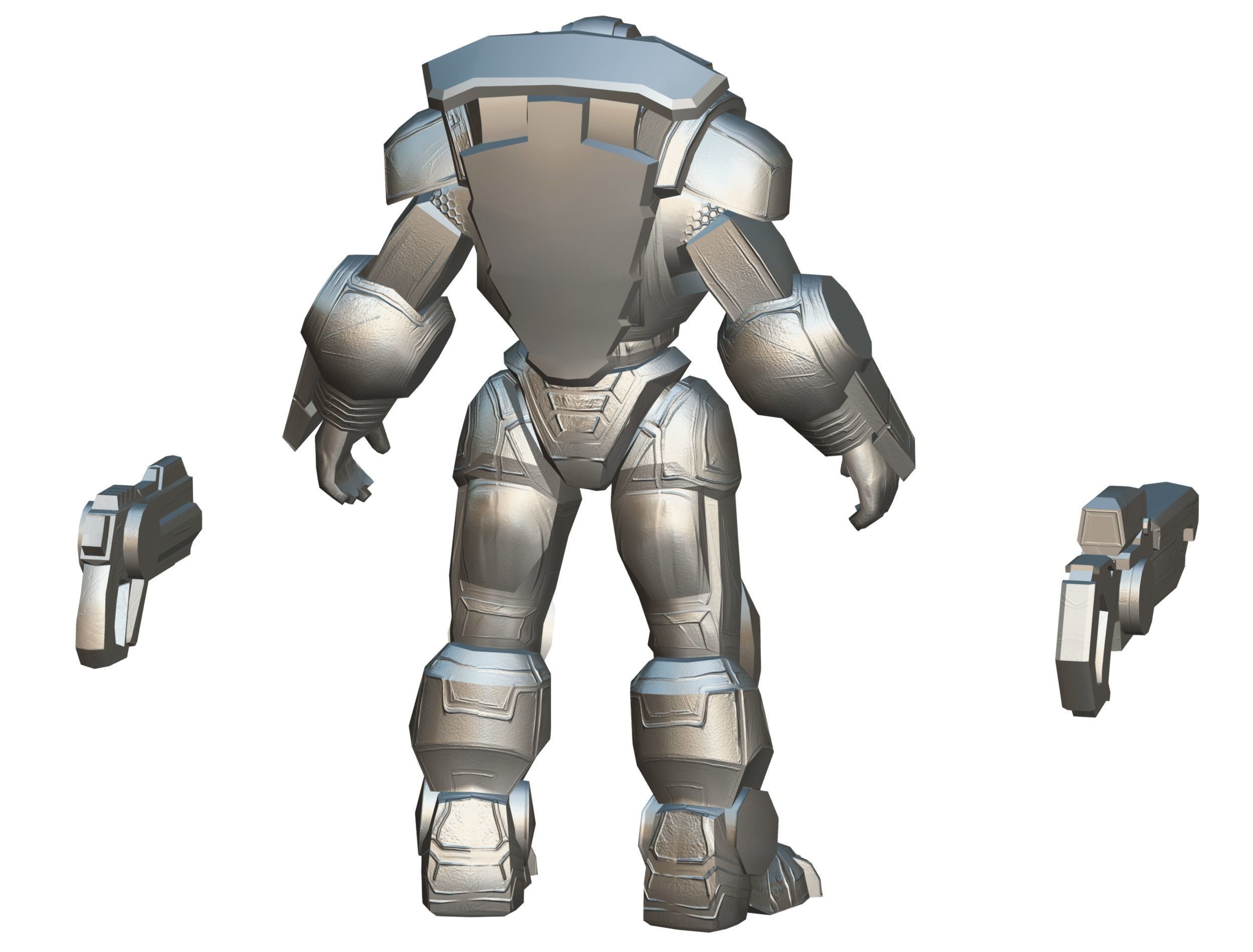 Cartoon Sci-Fi Cyborg Drone Trooper Soldier Low-poly 3D model_83