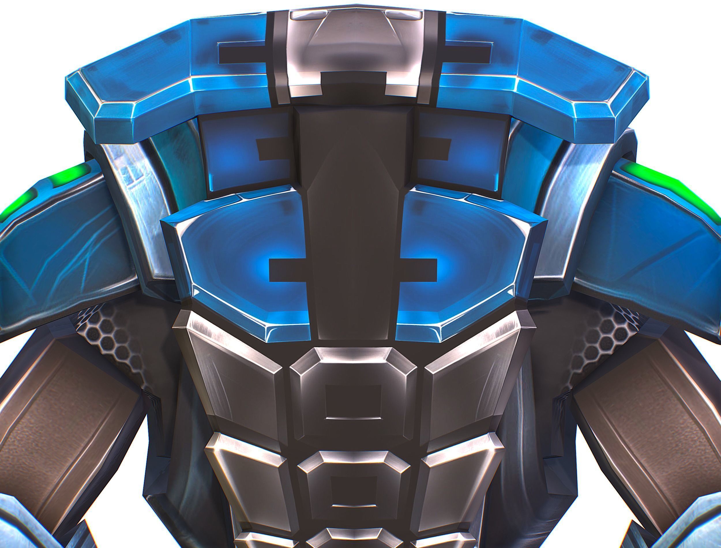 Cartoon Sci-Fi Cyborg Drone Trooper Soldier Low-poly 3D model_24