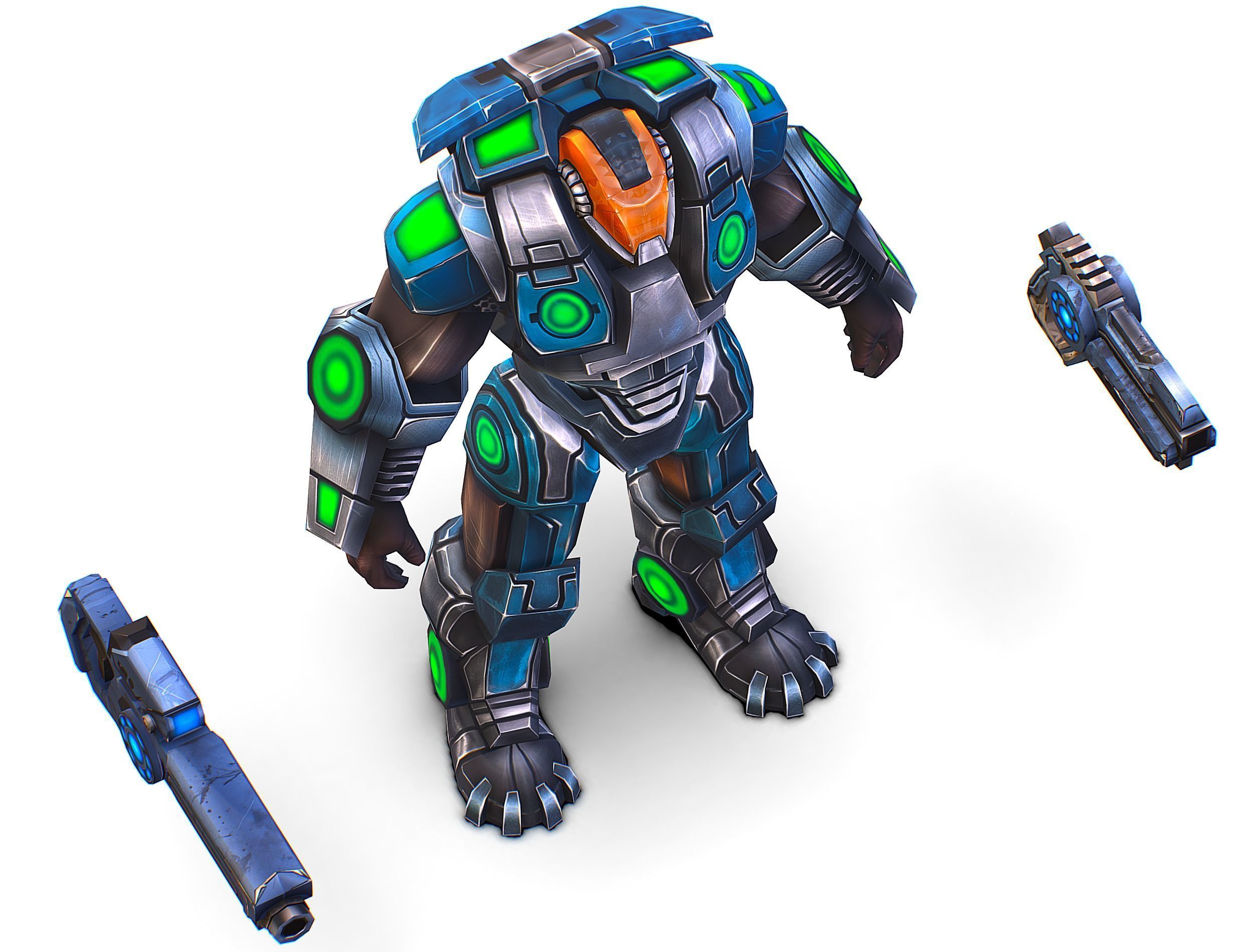 Cartoon Sci-Fi Cyborg Drone Trooper Soldier Low-poly 3D model_34