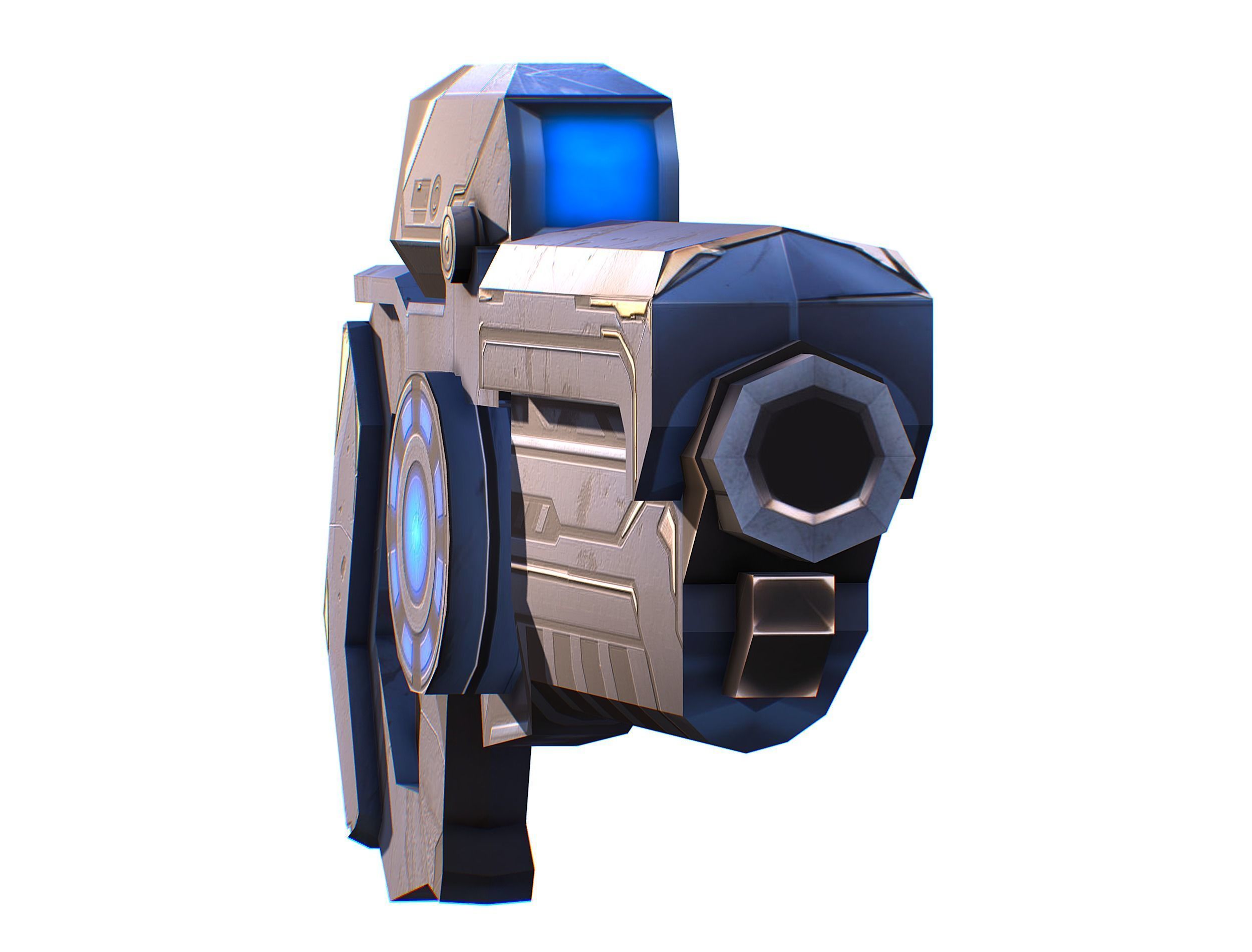 Cartoon Sci-Fi Cyborg Drone Trooper Soldier Low-poly 3D model_40