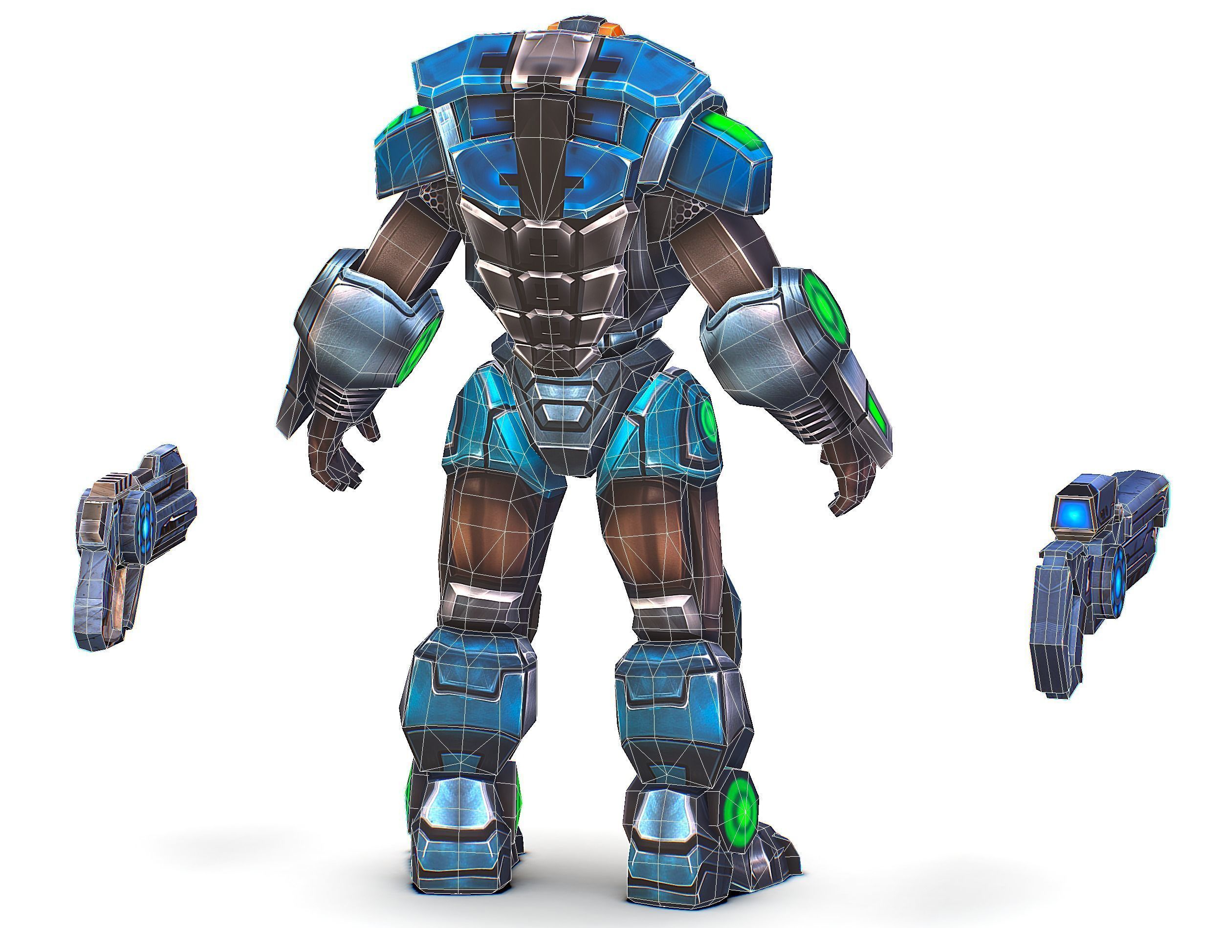 Cartoon Sci-Fi Cyborg Drone Trooper Soldier Low-poly 3D model_81