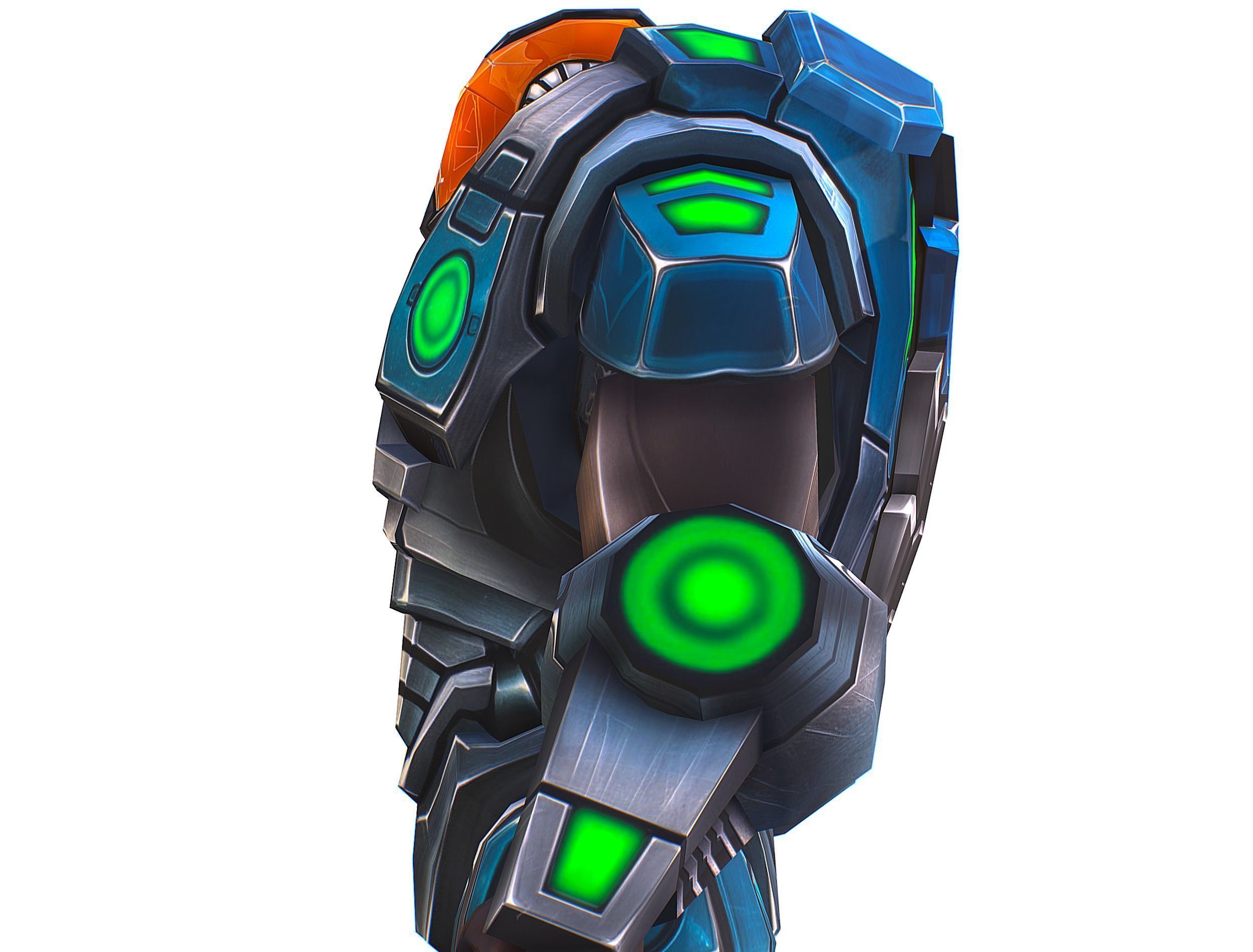 Cartoon Sci-Fi Cyborg Drone Trooper Soldier Low-poly 3D model_32