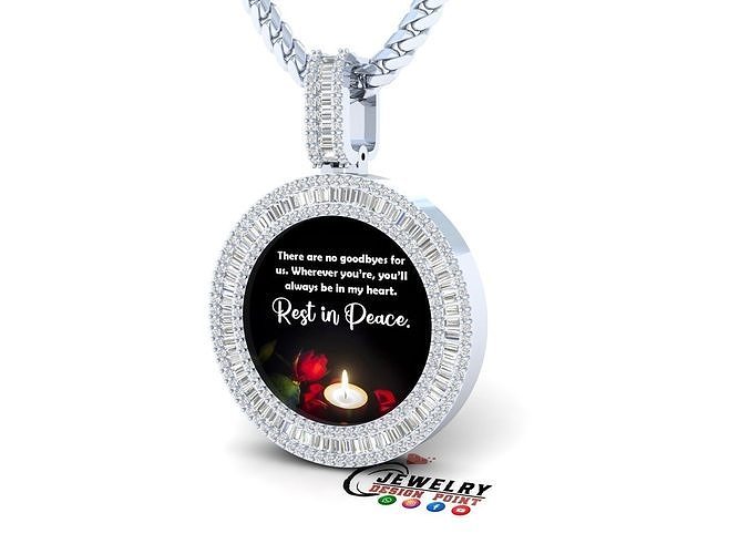 Custom  Picture Pendant  - Memory Picture diamond Necklace   3D print model