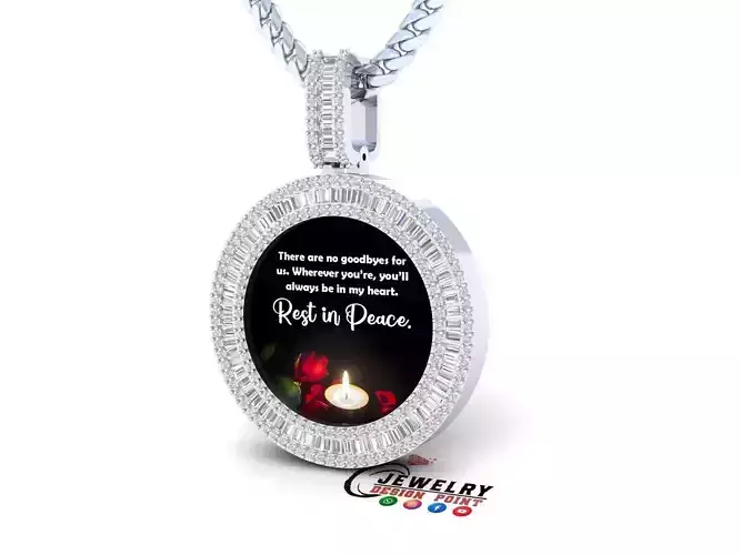 Custom  Picture Pendant  - Memory Picture diamond Necklace   3D print model