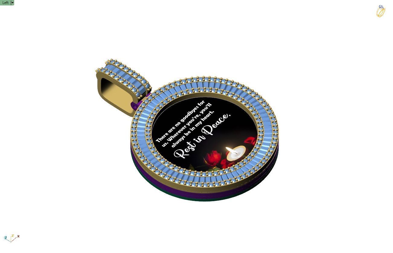 Custom  Picture Pendant  - Memory Picture diamond Necklace   3D print model_8