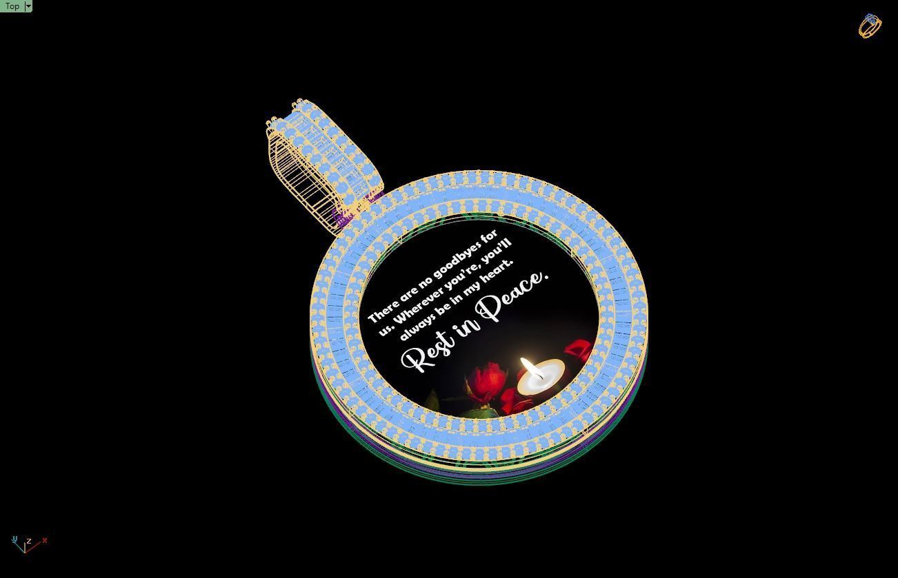 Custom  Picture Pendant  - Memory Picture diamond Necklace   3D print model_16