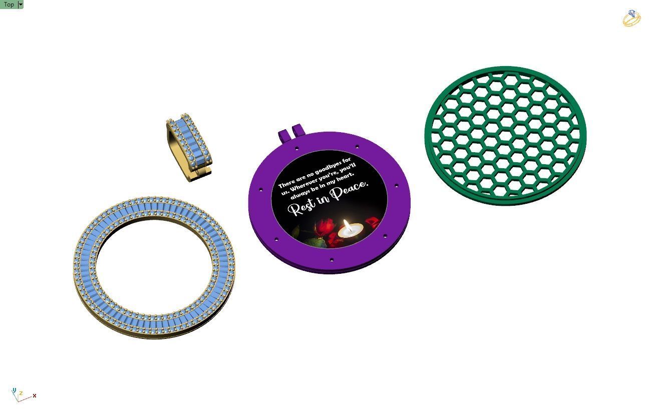 Custom  Picture Pendant  - Memory Picture diamond Necklace   3D print model_14