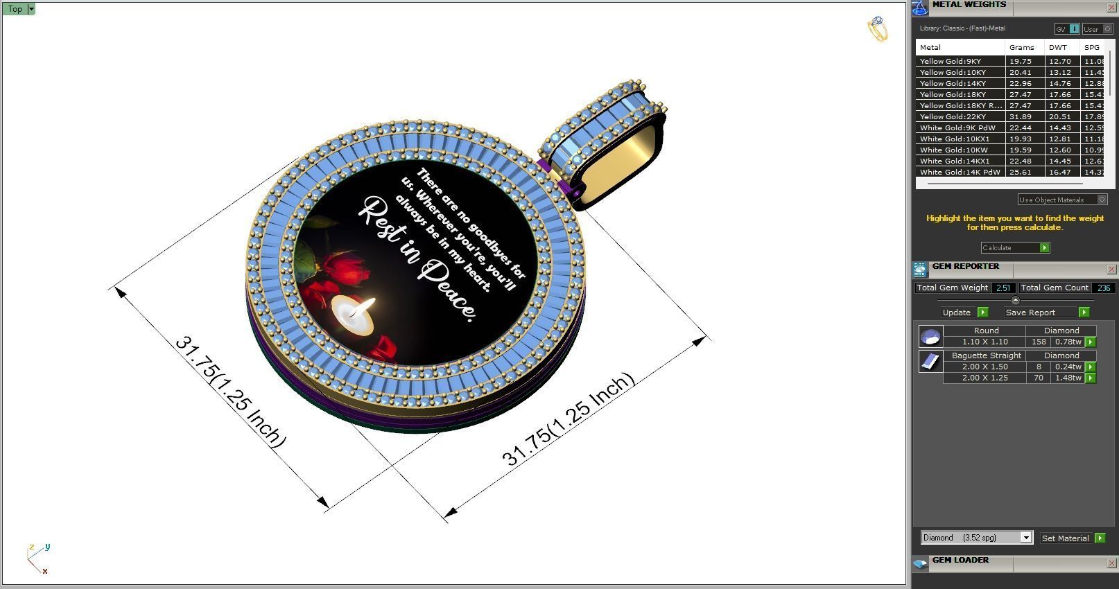 Custom  Picture Pendant  - Memory Picture diamond Necklace   3D print model_6