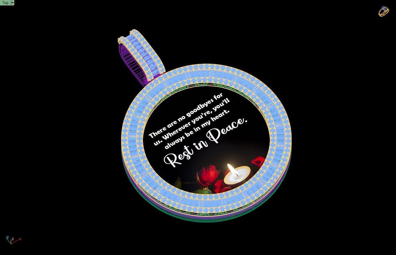 Custom  Picture Pendant  - Memory Picture diamond Necklace   3D print model_15