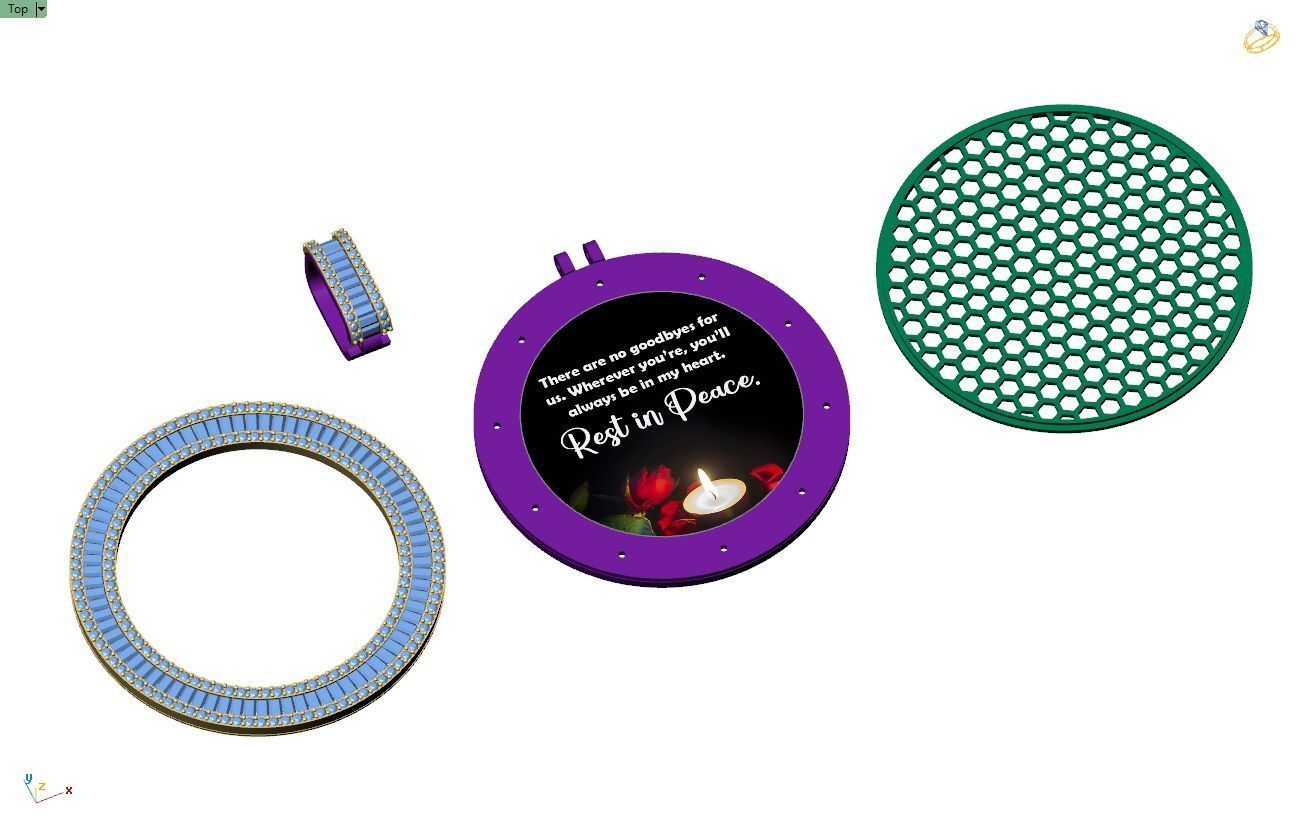 Custom  Picture Pendant  - Memory Picture diamond Necklace   3D print model_12