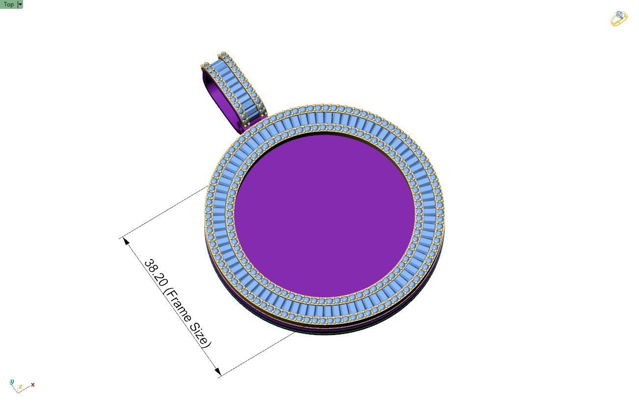 Custom  Picture Pendant  - Memory Picture diamond Necklace   3D print model_10