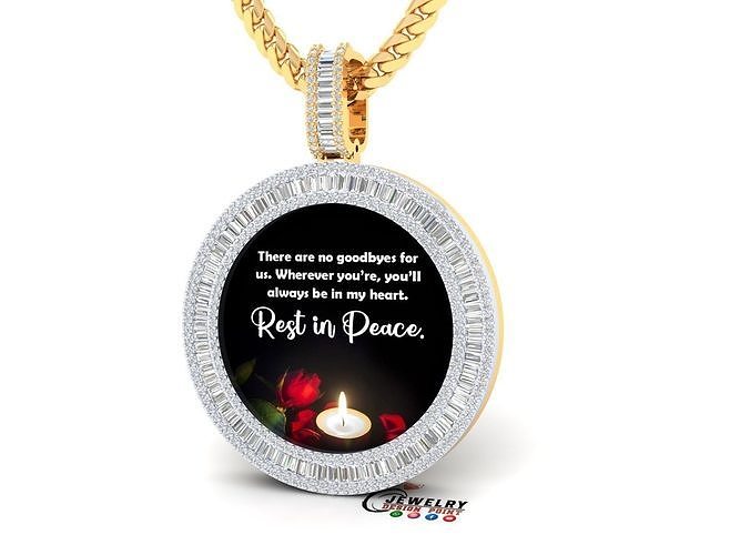 Custom  Picture Pendant  - Memory Picture diamond Necklace   3D print model