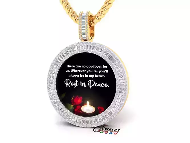 Custom  Picture Pendant  - Memory Picture diamond Necklace   3D print model