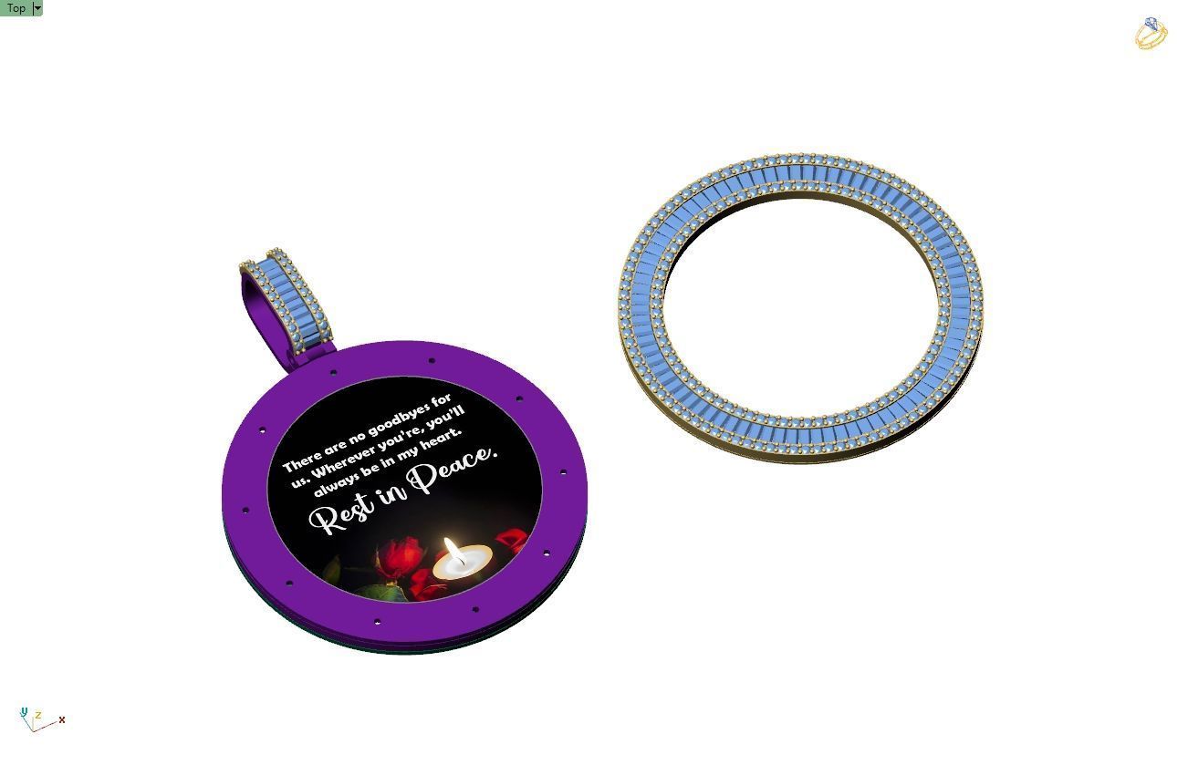 Custom  Picture Pendant  - Memory Picture diamond Necklace   3D print model_8