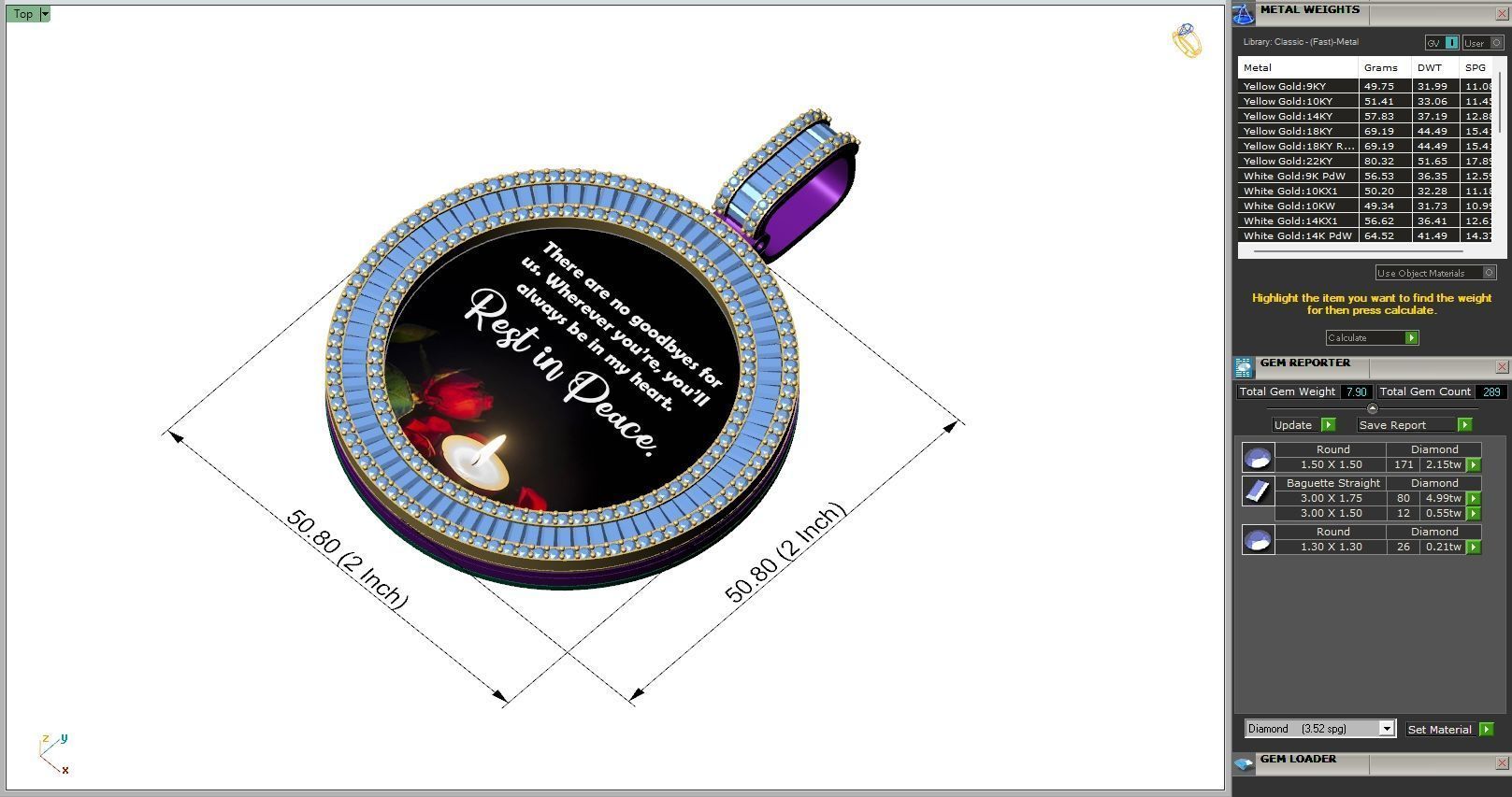 Custom  Picture Pendant  - Memory Picture diamond Necklace   3D print model_6
