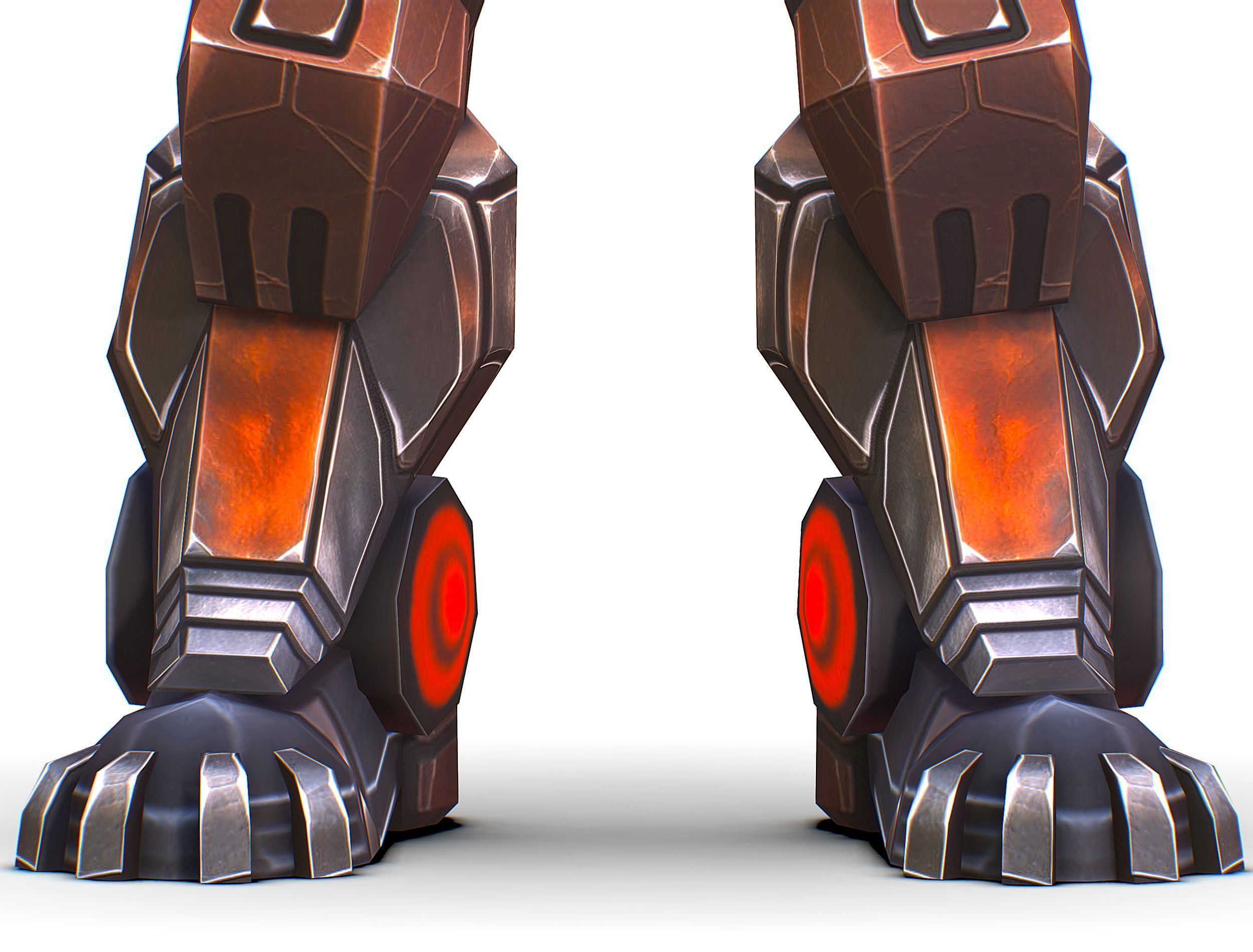 Cartoon Sci-Fi Cyborg Drone Heavy Machine Gunner Low-poly 3D model_23