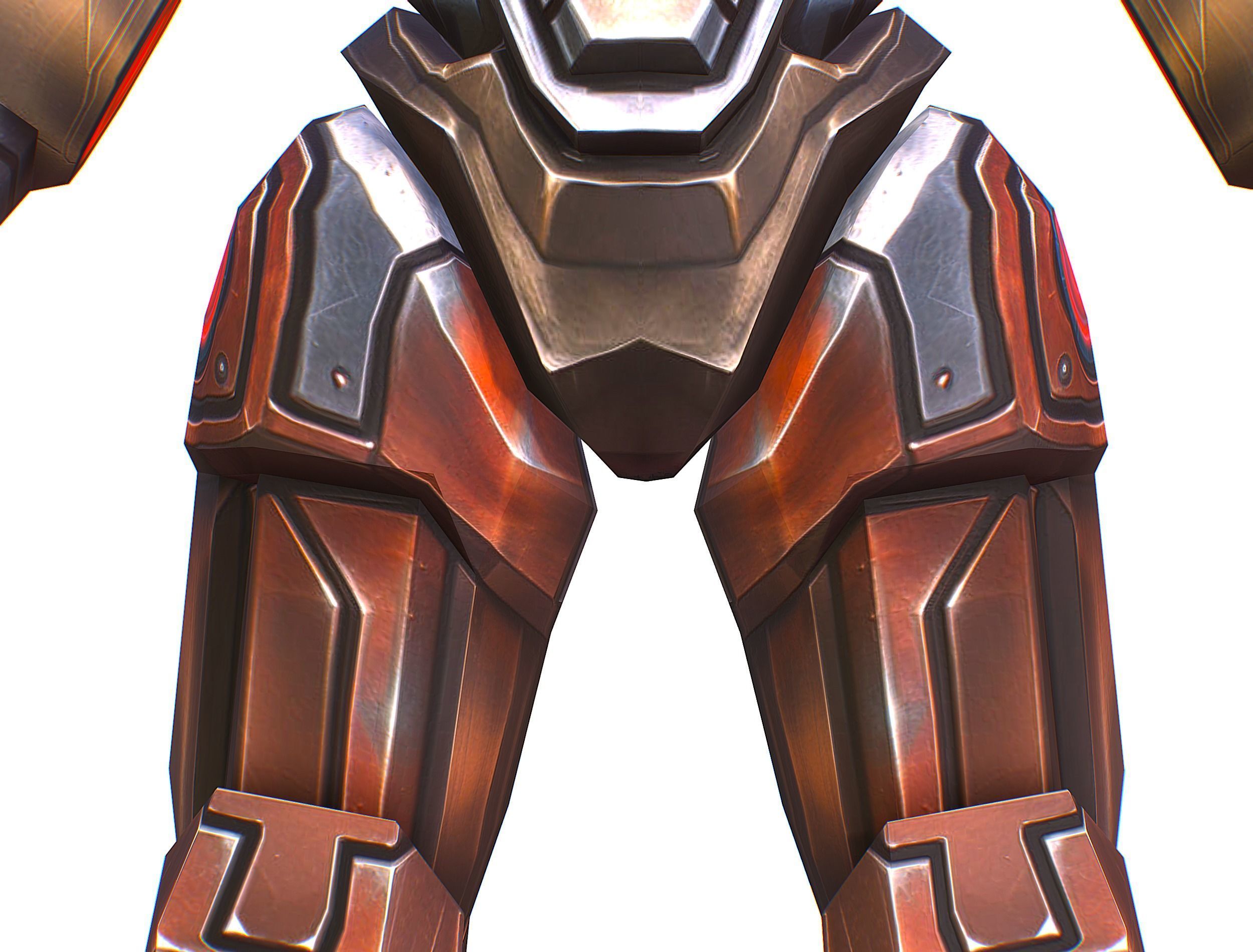 Cartoon Sci-Fi Cyborg Drone Heavy Machine Gunner Low-poly 3D model_21