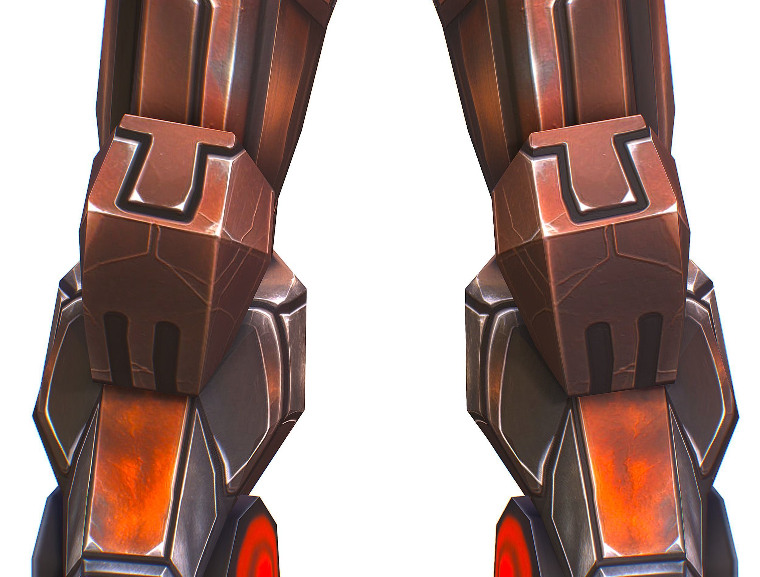 Cartoon Sci-Fi Cyborg Drone Heavy Machine Gunner Low-poly 3D model_22