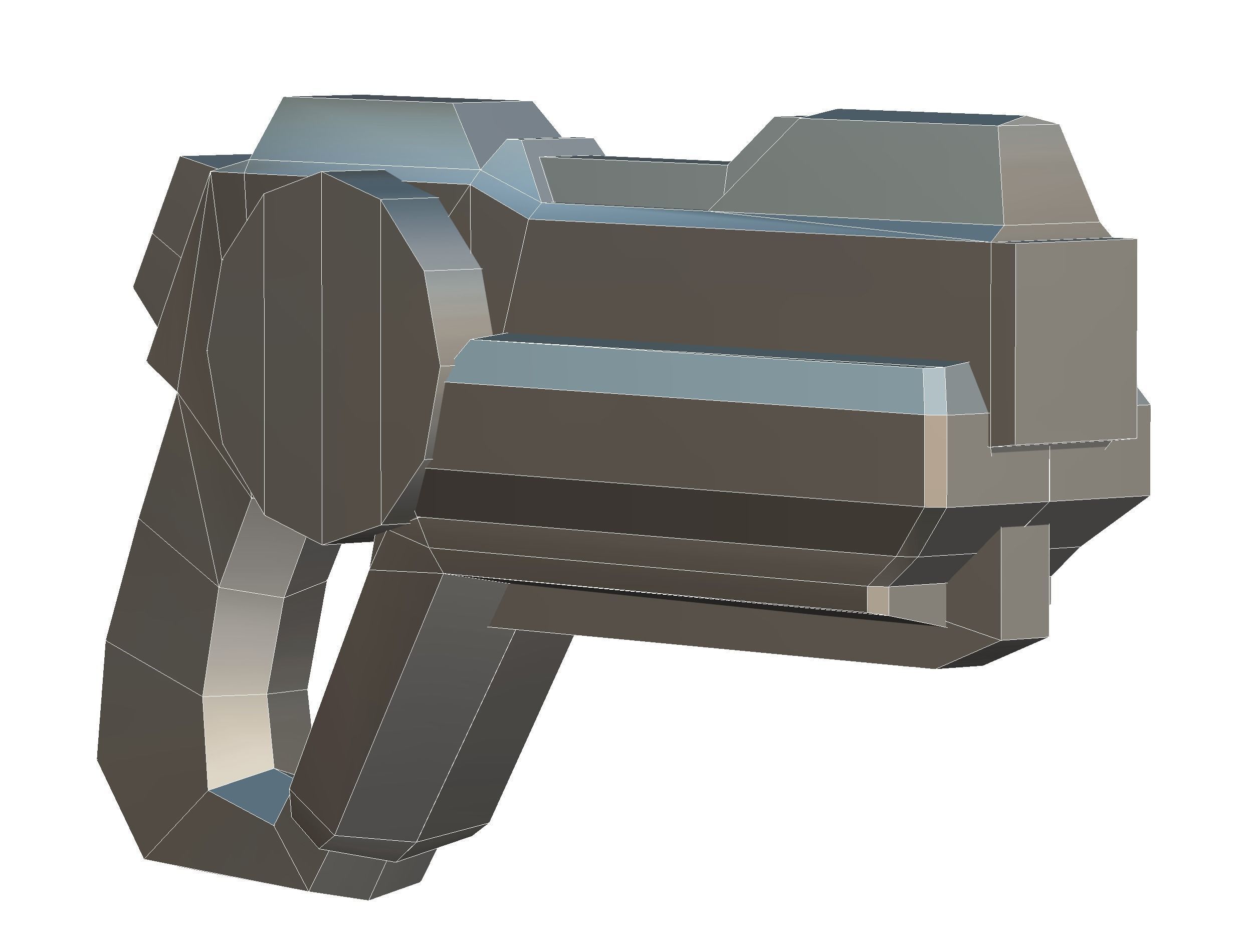 Cartoon Sci-Fi Cyborg Drone Heavy Machine Gunner Low-poly 3D model_54