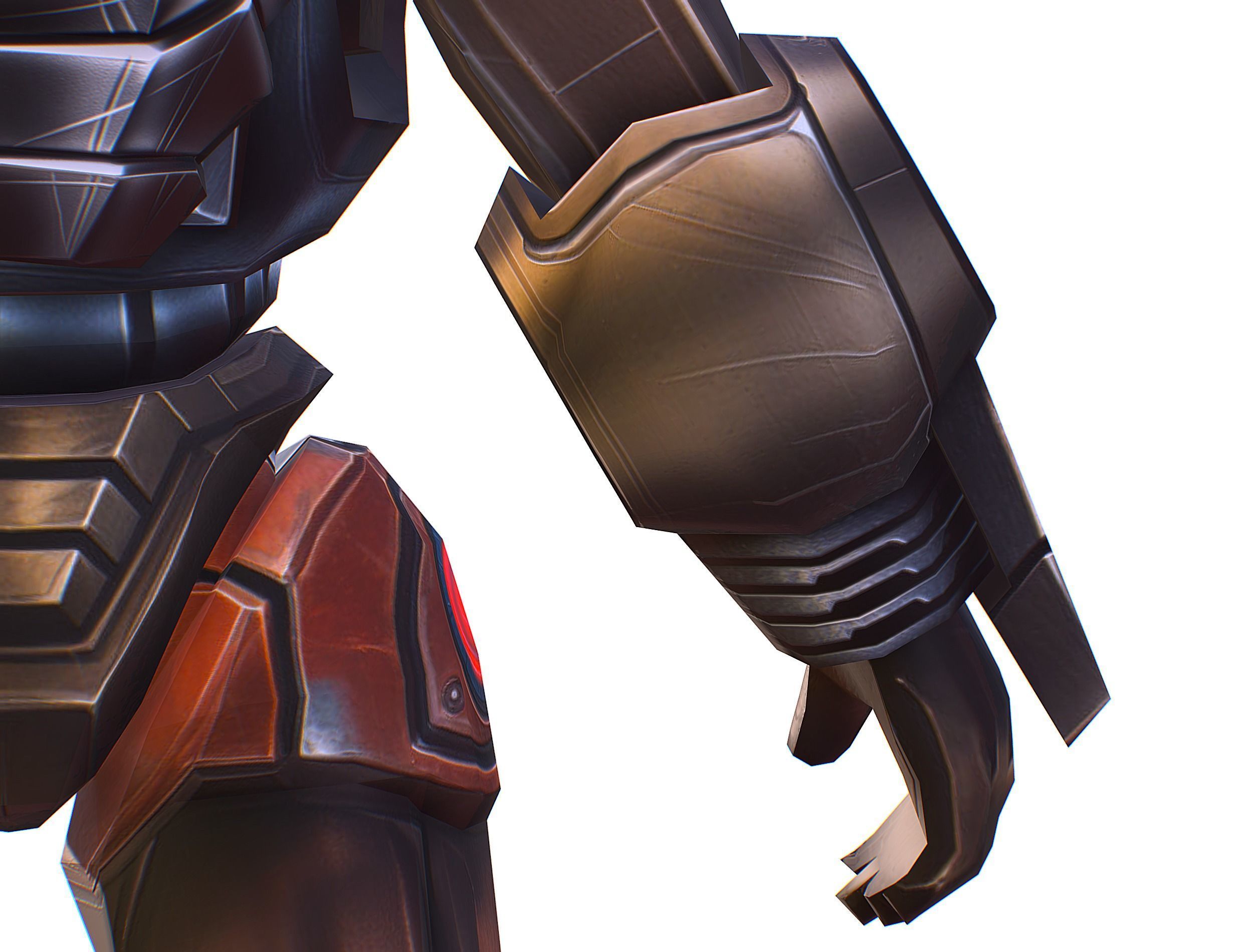 Cartoon Sci-Fi Cyborg Drone Heavy Machine Gunner Low-poly 3D model_27