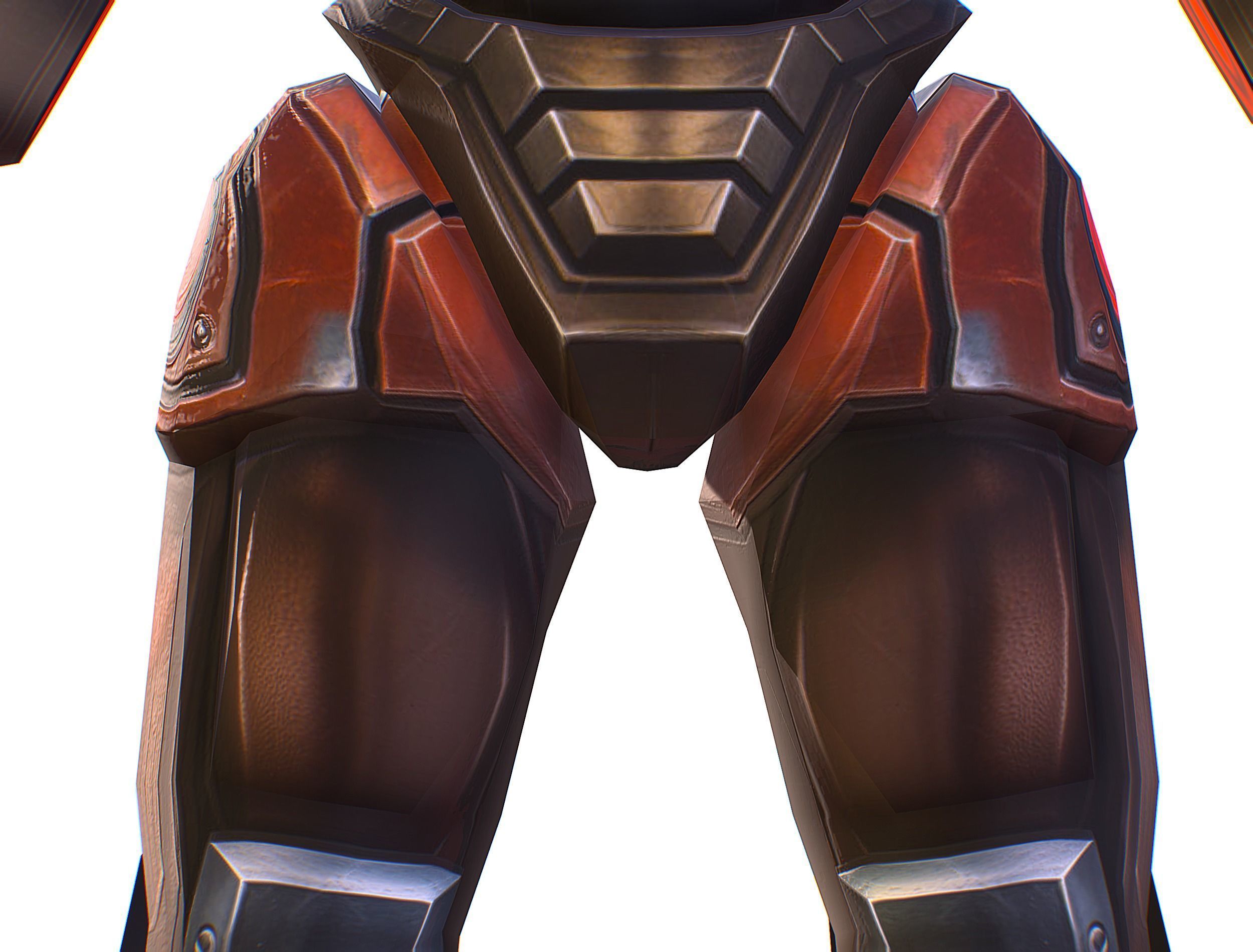 Cartoon Sci-Fi Cyborg Drone Heavy Machine Gunner Low-poly 3D model_28